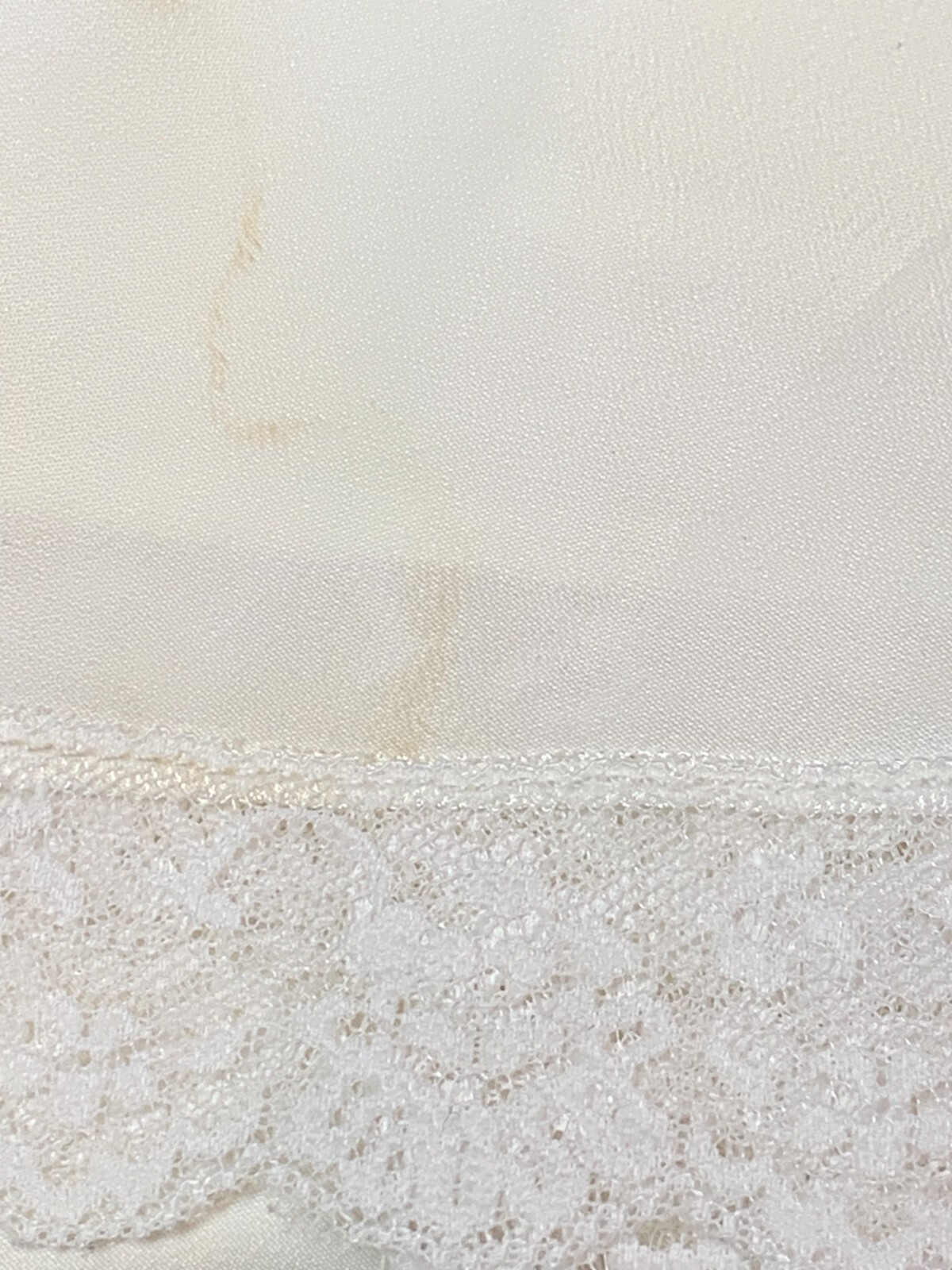 Vintage Corhan Noumair Hand Embroidered Butterflies Lace White Half Slip READ- S