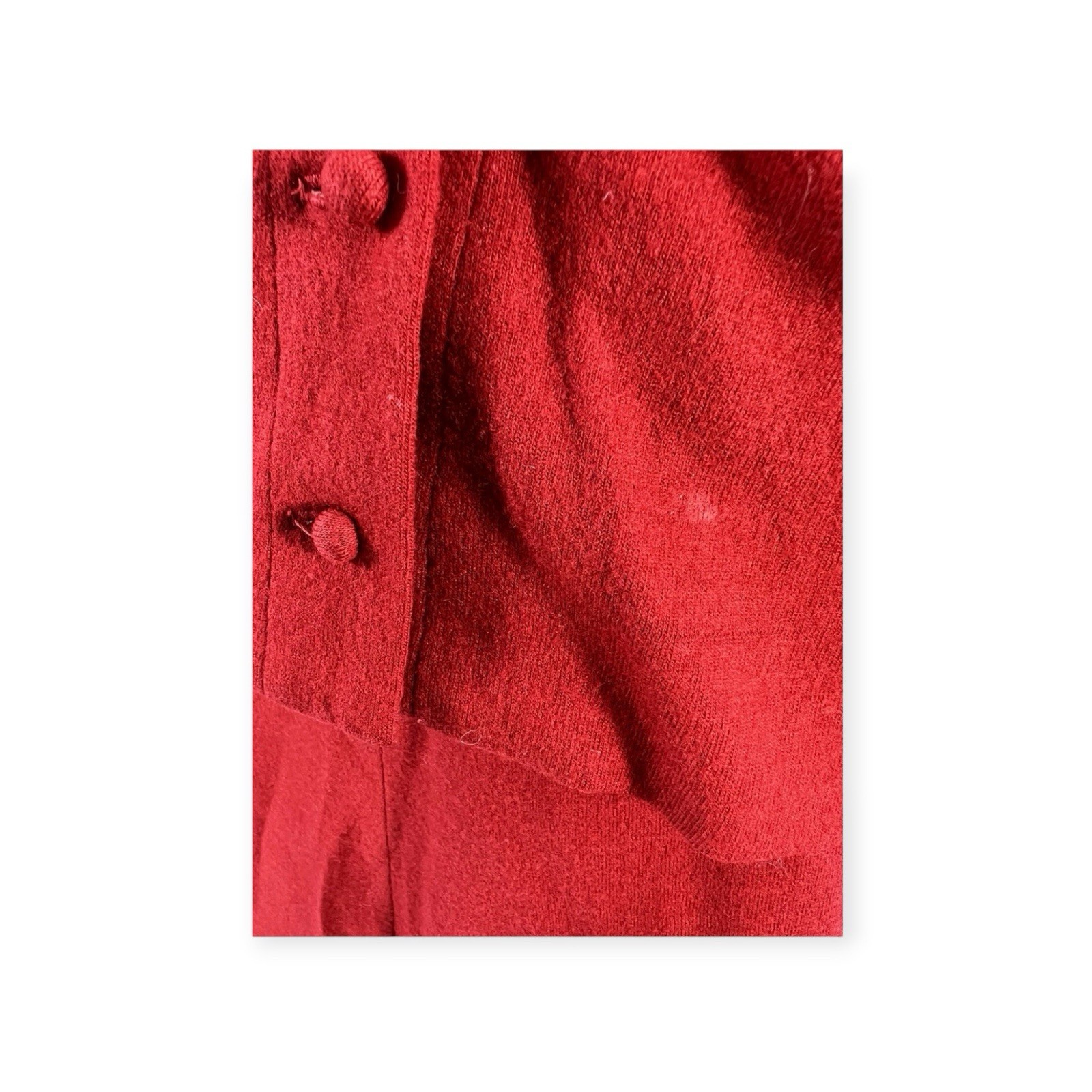 VTG 1940s RED WOOL FELT SWING SUIT JACKET SKIRT RHINESTONE BEE ROCKABILLY MCM M