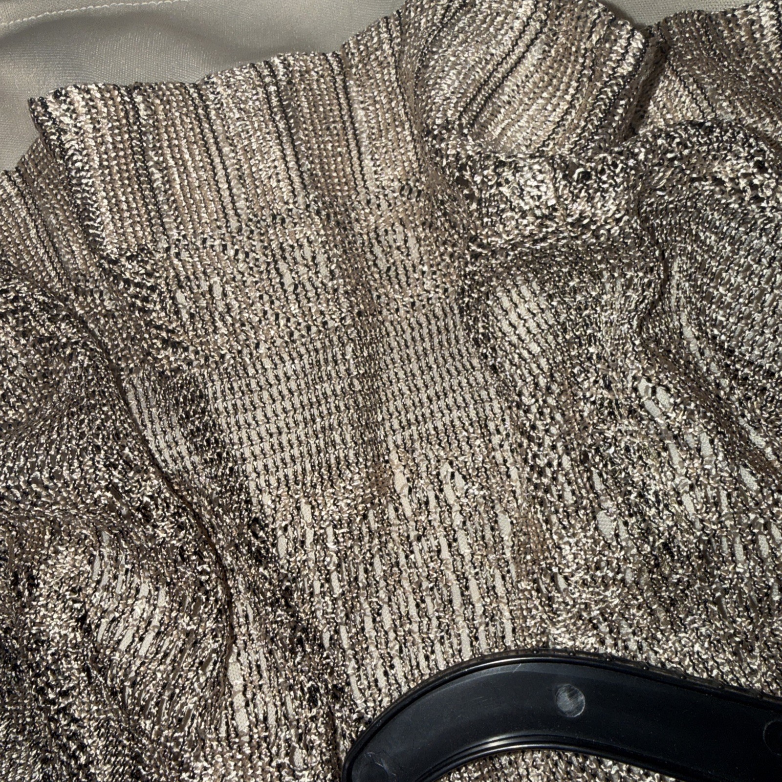 Vintage 90s Gold Crochet Mini Dress Small Petite Ethereal Lurex Grunge