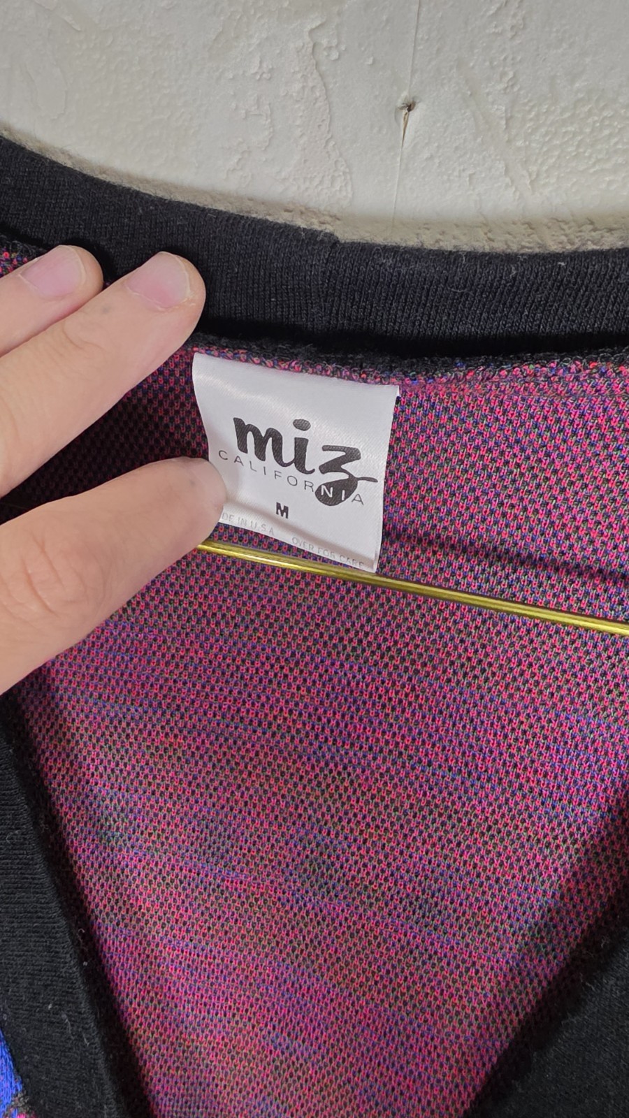 Vtg 80s 90s Purple Pink & Green Cardigan by Miz California Preppy Size Medium