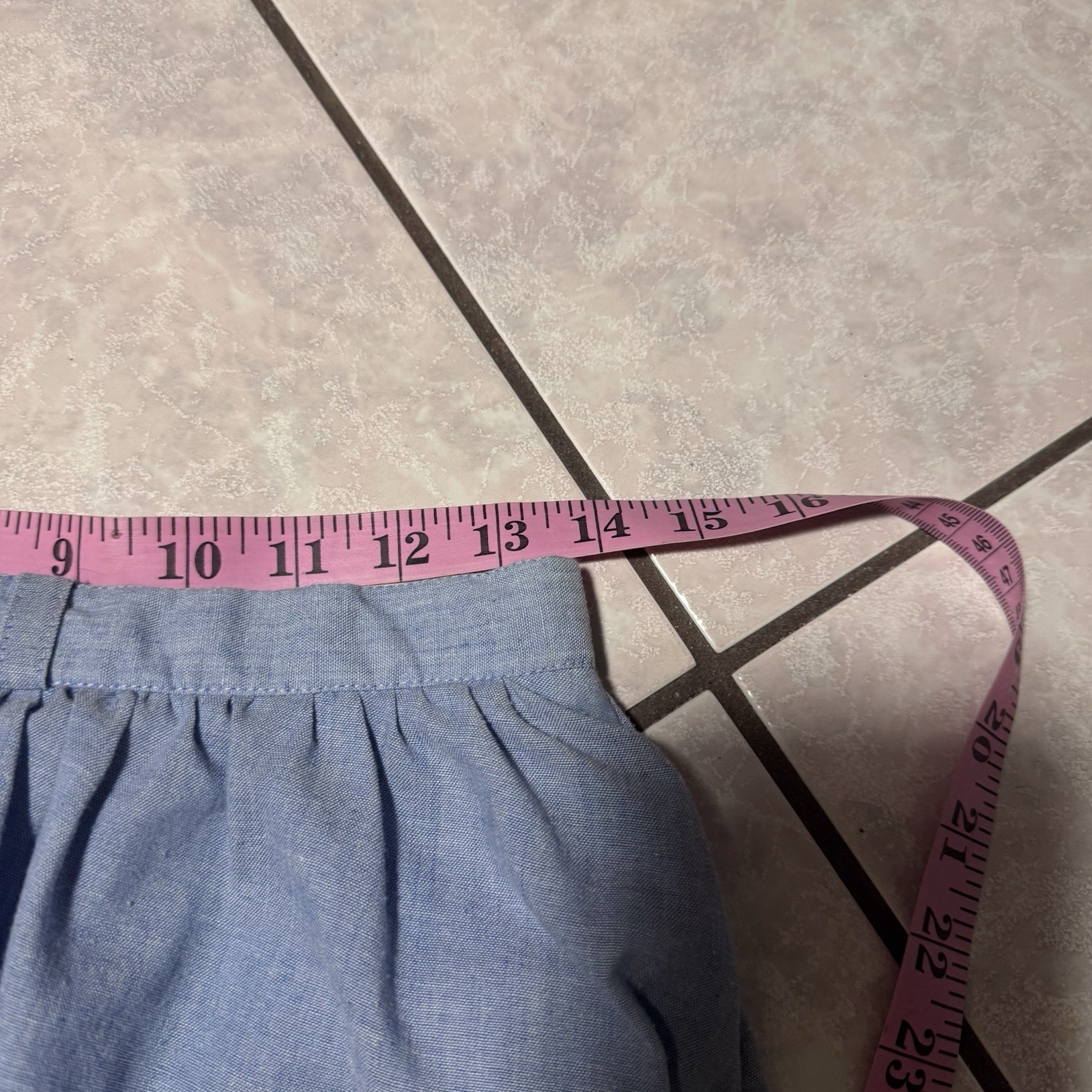 70s Handmade Ruffle Hem Denim Midi Skirt Button-Front Cottagecore Women’s M VTG
