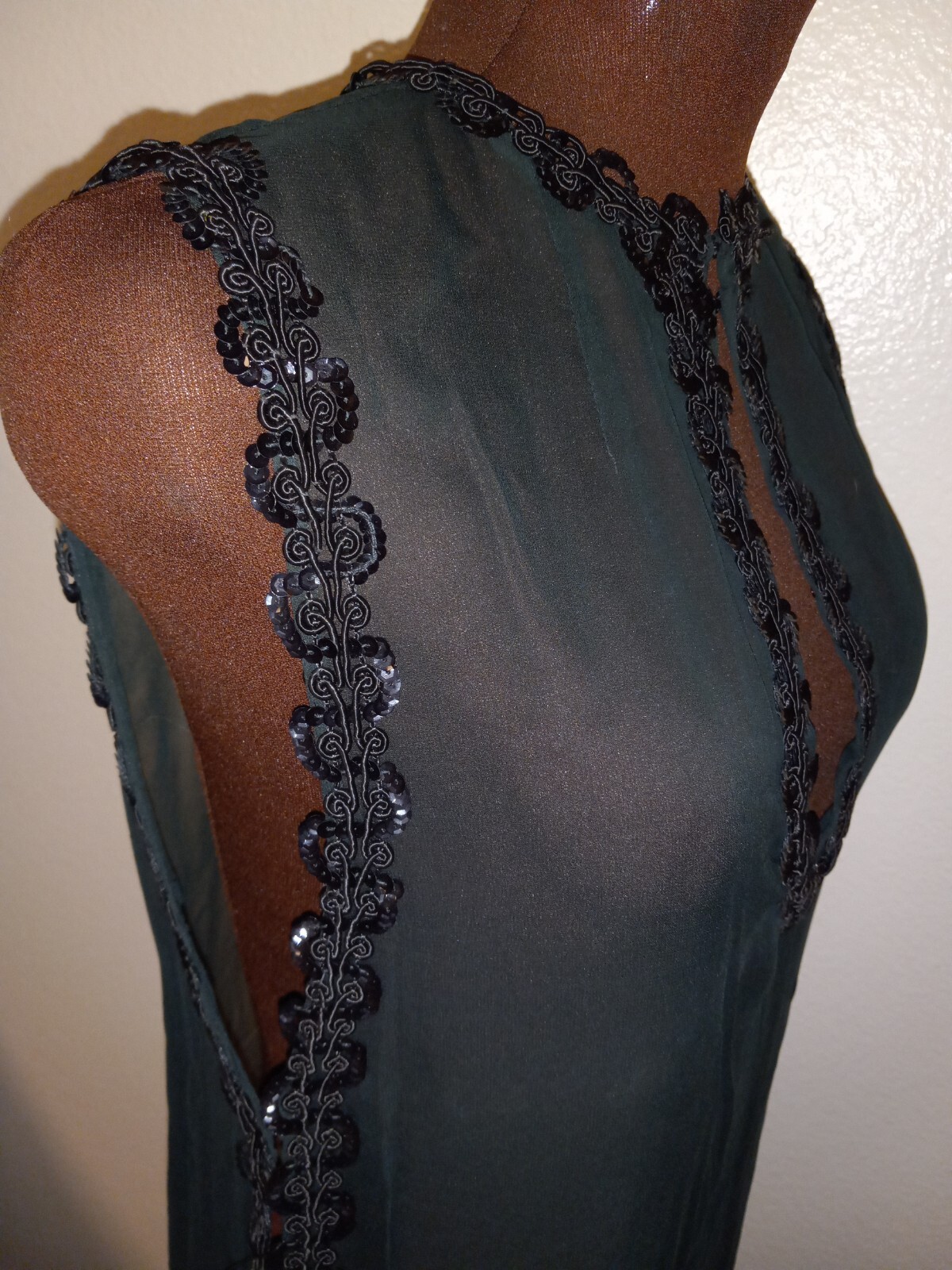 Formal 1960s Dress Bespoke 2 Piece Black Dress With Sheer Overlay Small