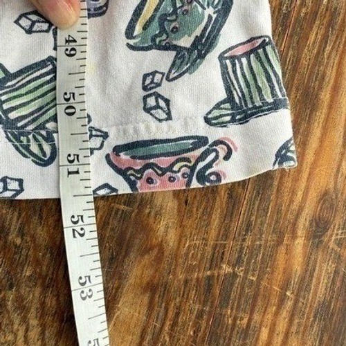 T1 Preview Basics Dress Teacup Print Drop Waist 90s Vintage Cotton Pockets