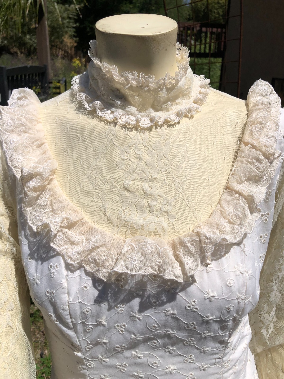 VTG Susan Lane Country Elegance Cottagecore Prairie Lace Wedding Dress sz 10