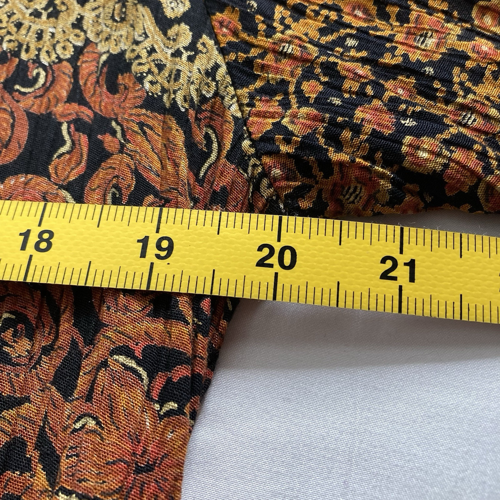 VTG 80s Carole Little Orange Baroque Print Midi Dress 14 Boho Regal Cottagecore