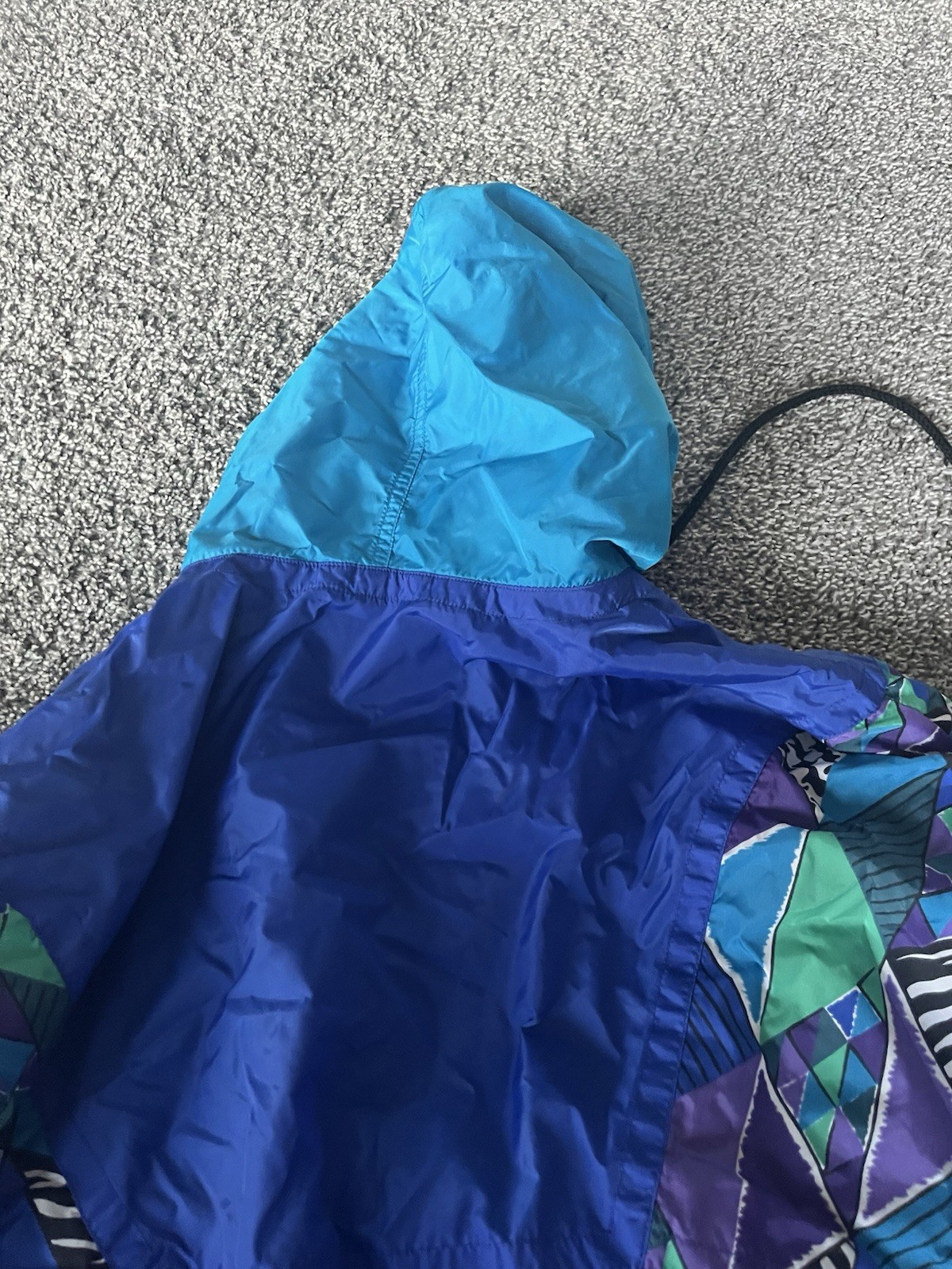 Vtg 80s 90s Snuggler by Kaelin Blue Abstract Print Cinch Light Jacket Size 6 SS