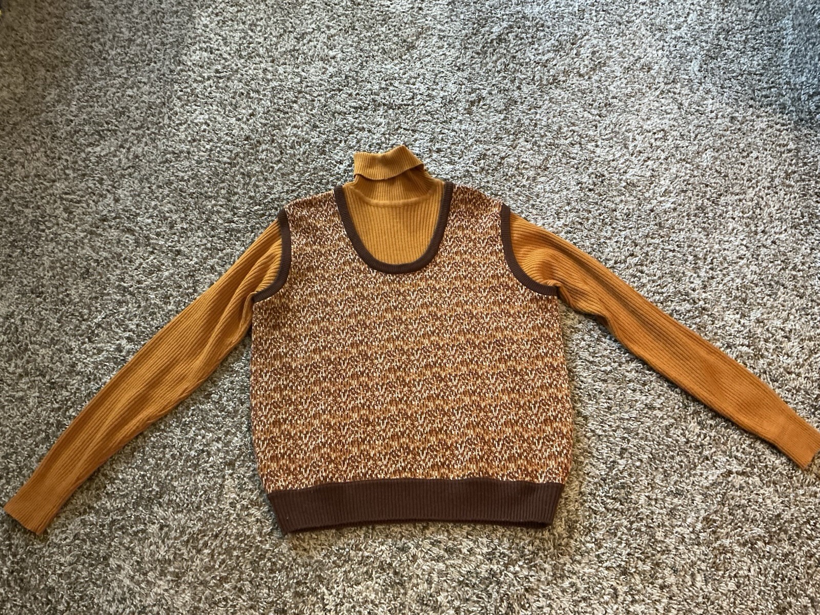 Vintage Sigallo Sweater Fall Colors Large EUC