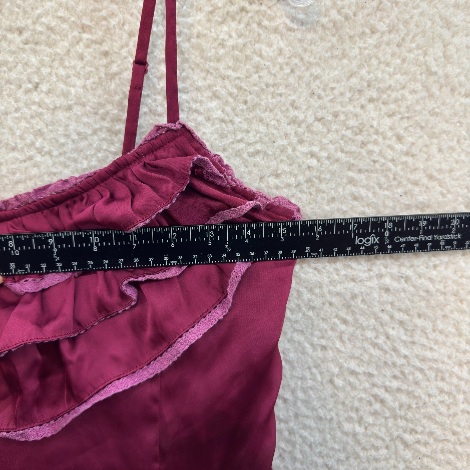 Y2K Vintage Slip Dress Small Wine Burgundy Maroon Red Satin Edwardian Victorian
