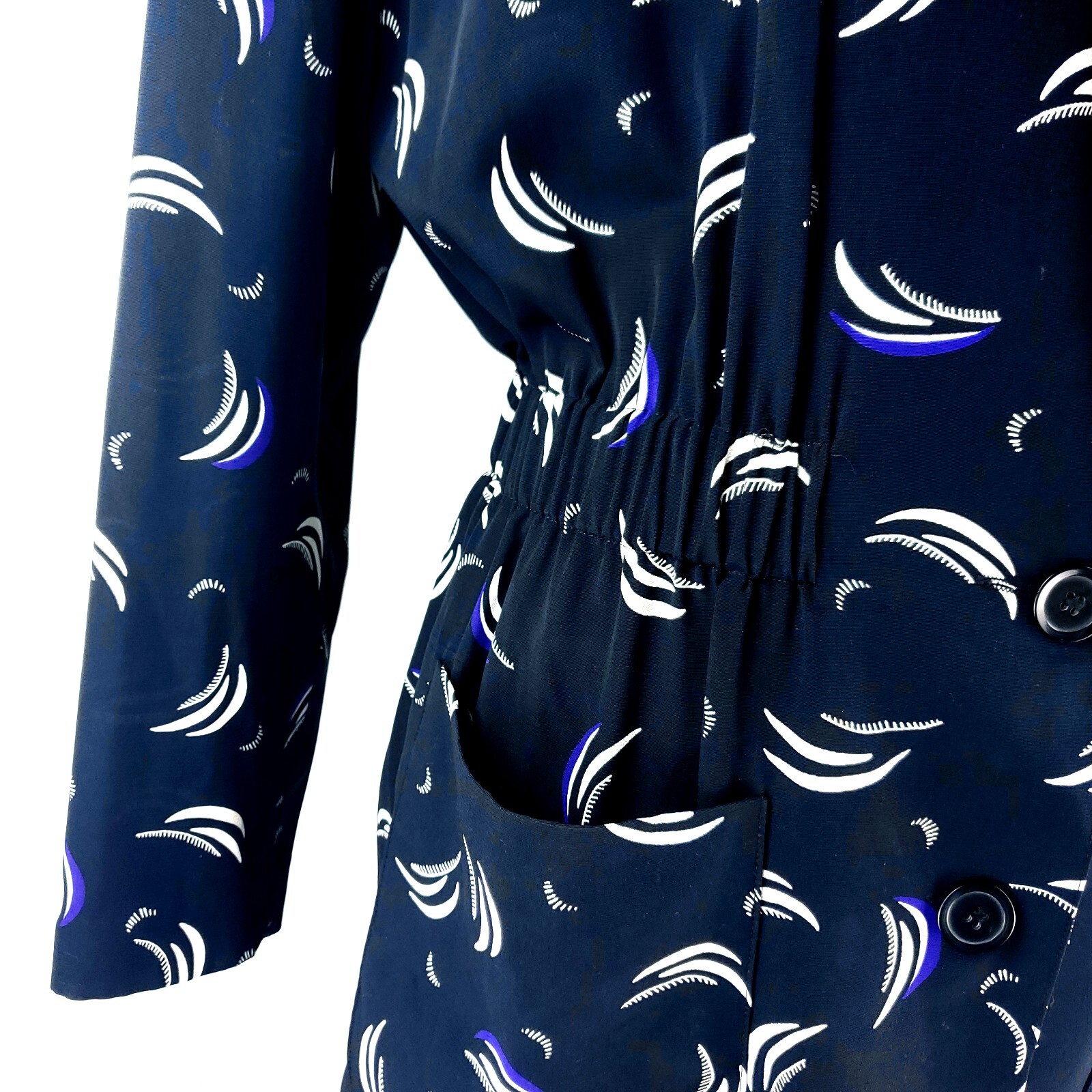 Vintage COUNTERPARTS Graphic Print Oversize Blazer Jacket – SZ 6 – Cinched Waist