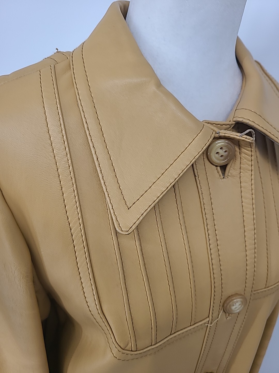 Vintage Leda Spain By Gropper For I. Magnin Long Leather Trench Coat