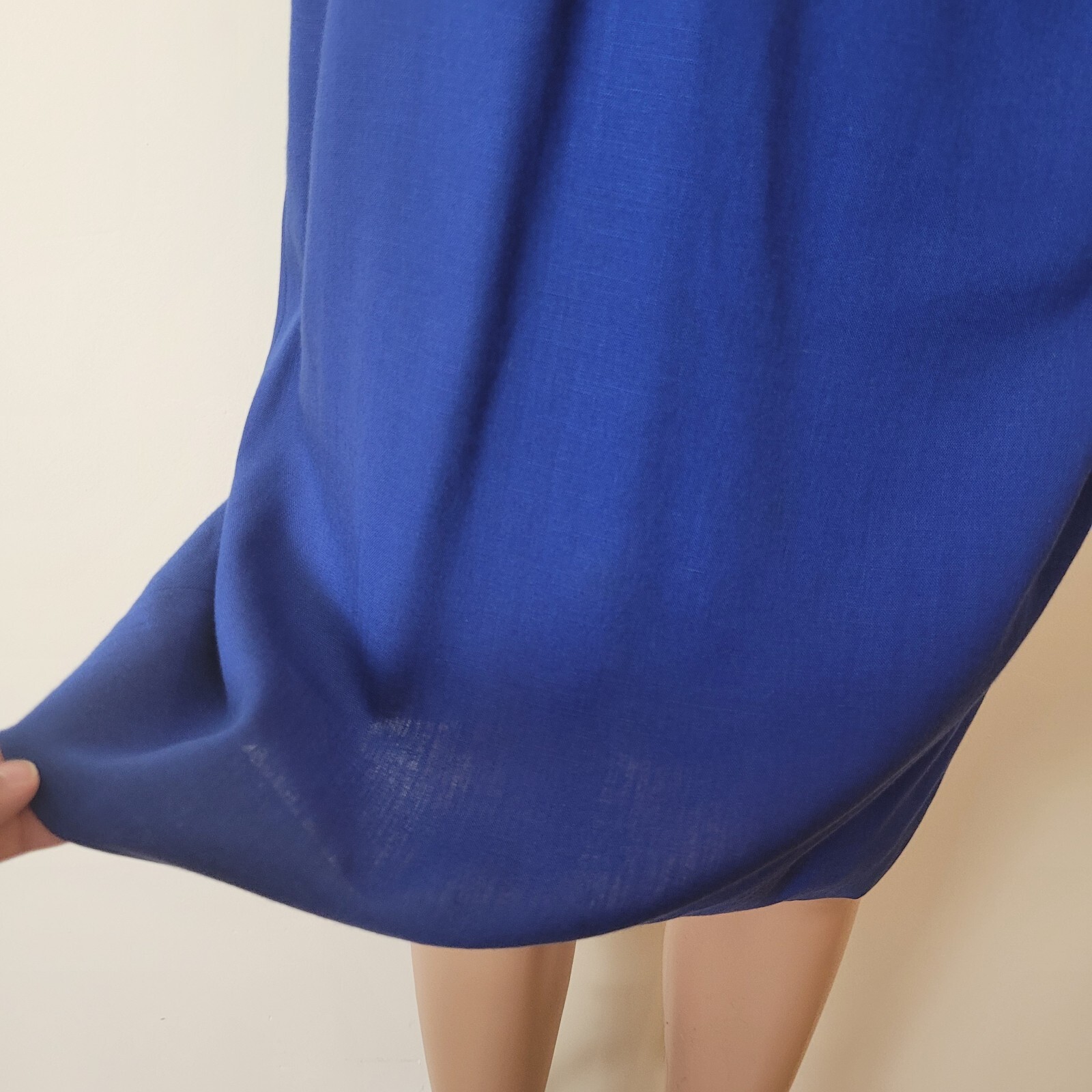 Vintage pencil Skirt Women’s XS 24″ bright blue 60s office Pinup academia cotton