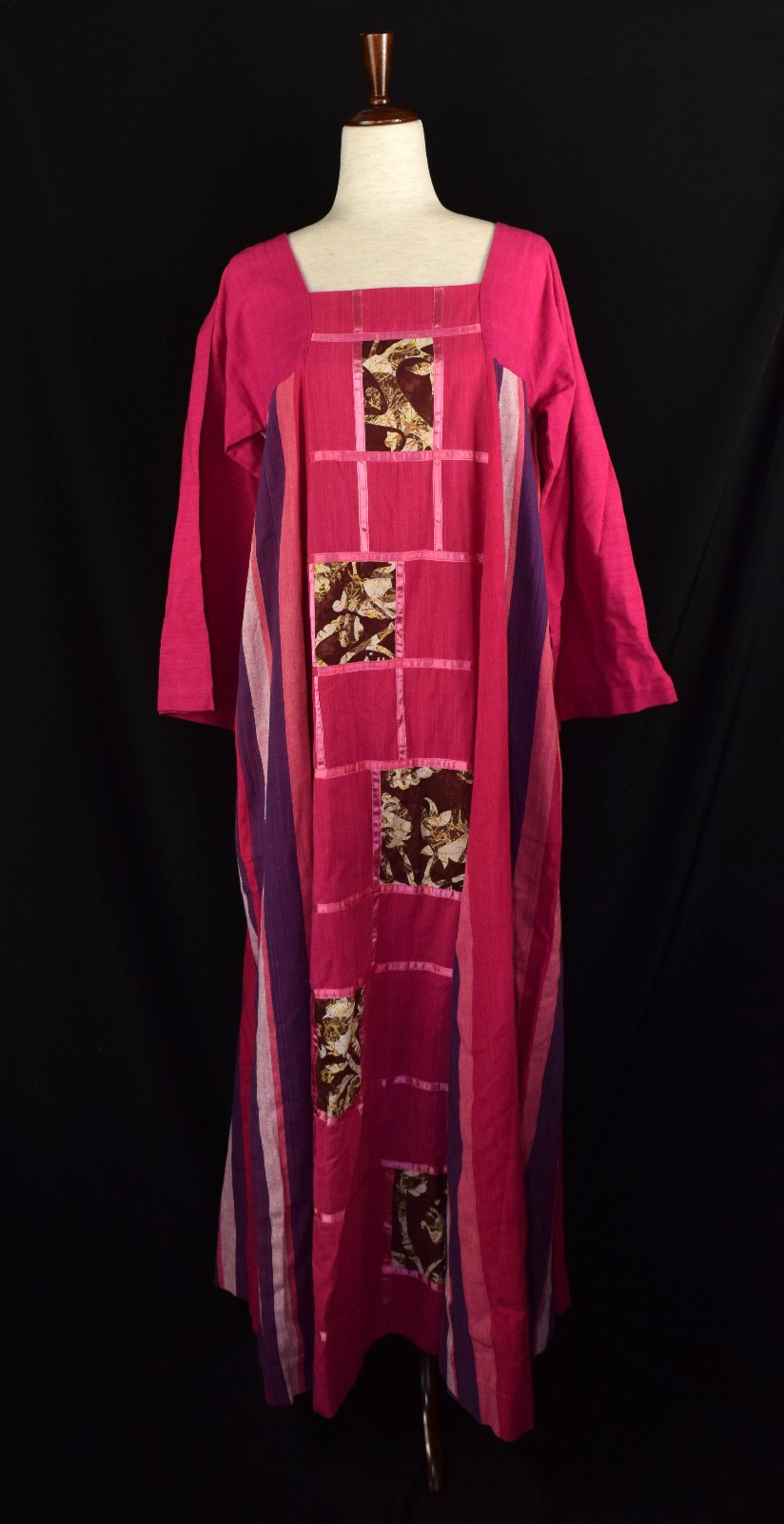 Vtg 70s Bazaar D’ Mama Carlota Maxi Dress Caftan Boho Festival Cruisewear sz 14