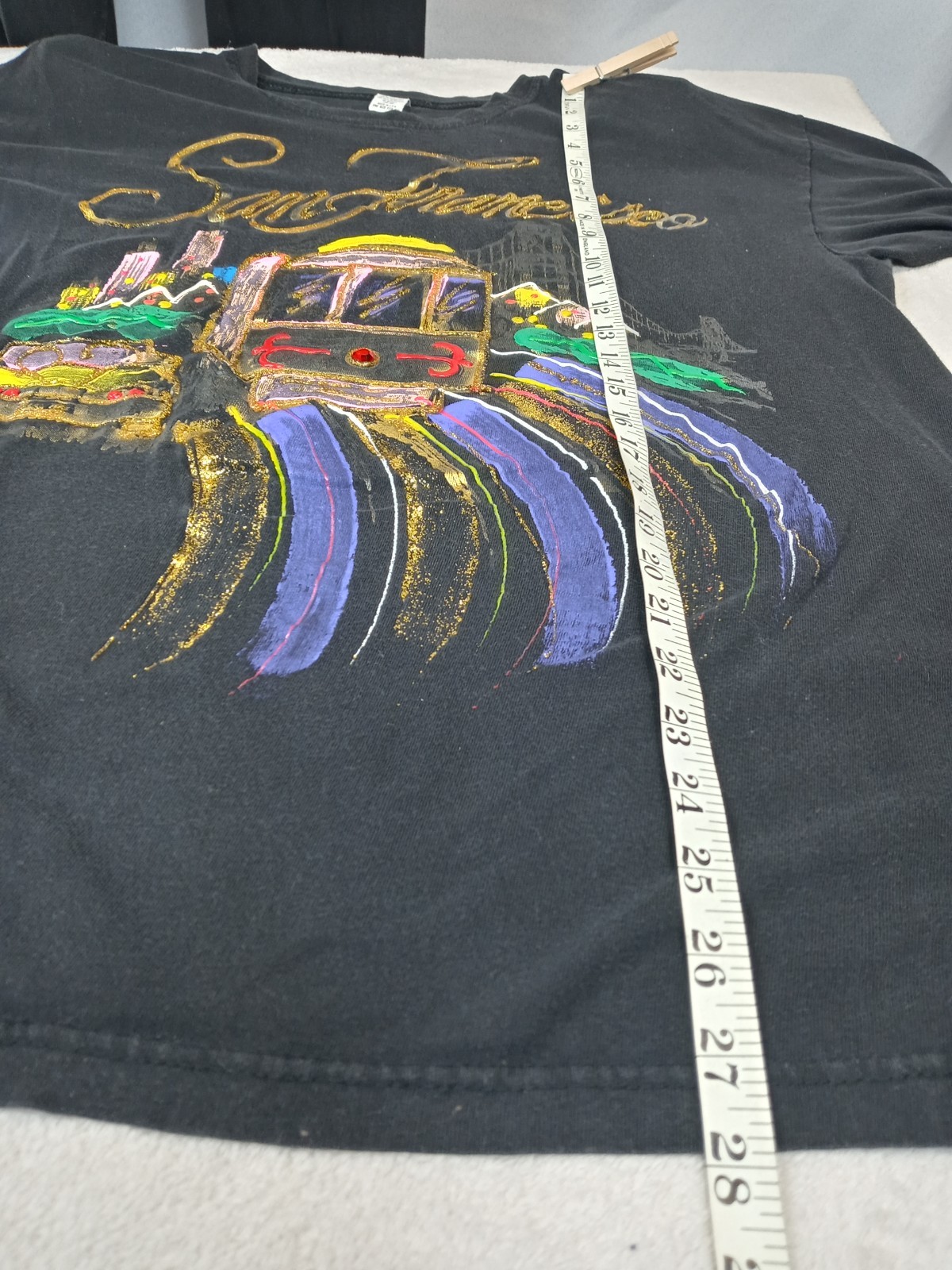 Vintage 80s San Francisco Outfit Set One Size Puffy Paint Glitter USA Made Tee