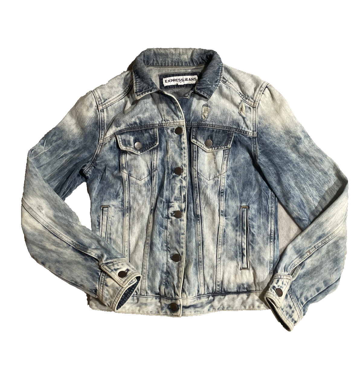 Vintage Denim Jacket Acid Wash Distressed Limited Express EXP 1980’s Sz Small
