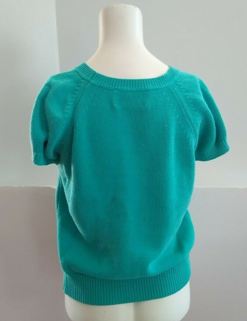 Vintage Jantzen Women’s Short Sleeve Knit Vest – Turquoise, Size M SEE LISTING