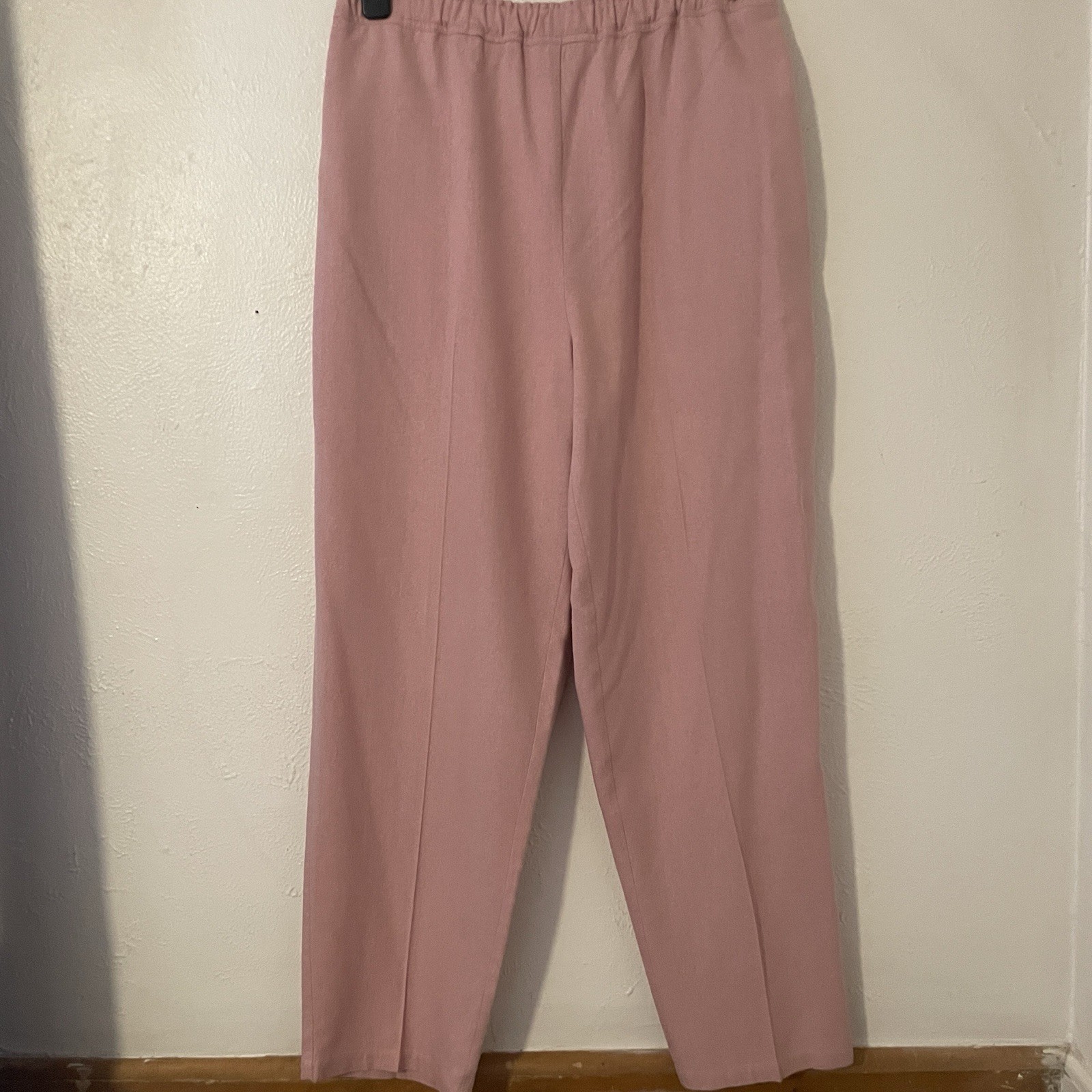 Vintage Baxter & Wells 100% Silk Dusty Rose Pink Relaxed Elastic Waist Pants PM