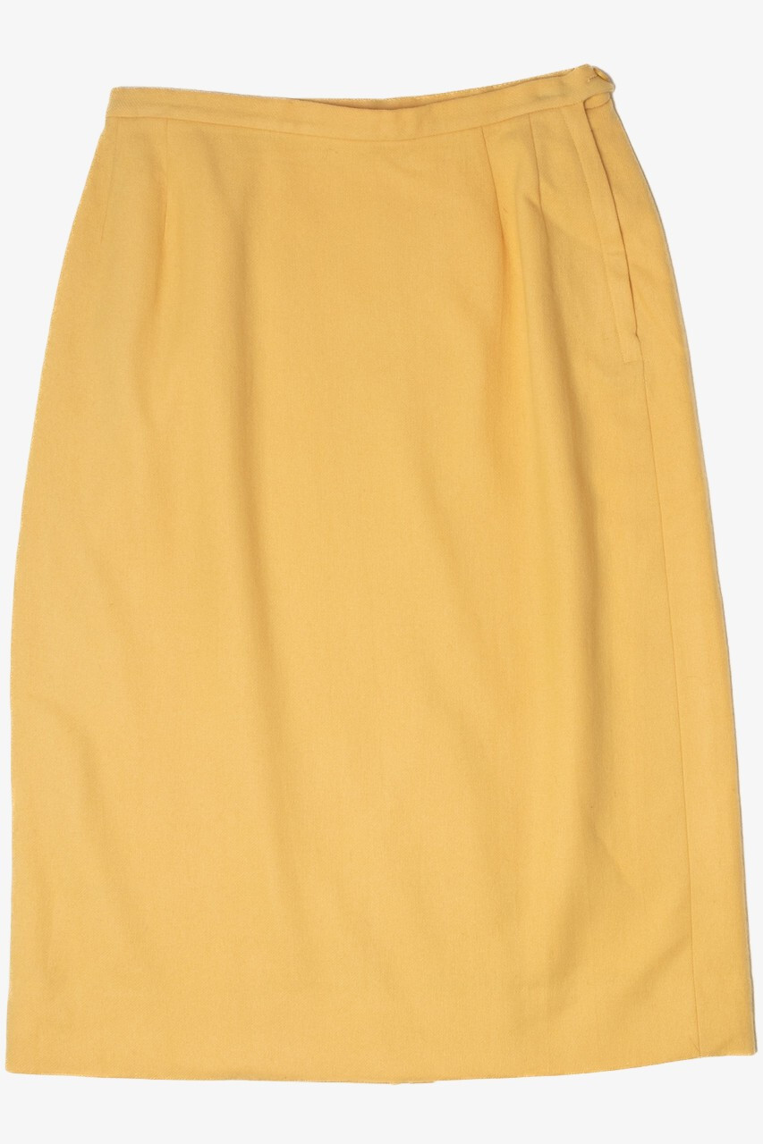 Vintage Yellow High Waisted Skirt Small Darlene Pencil Style Retro