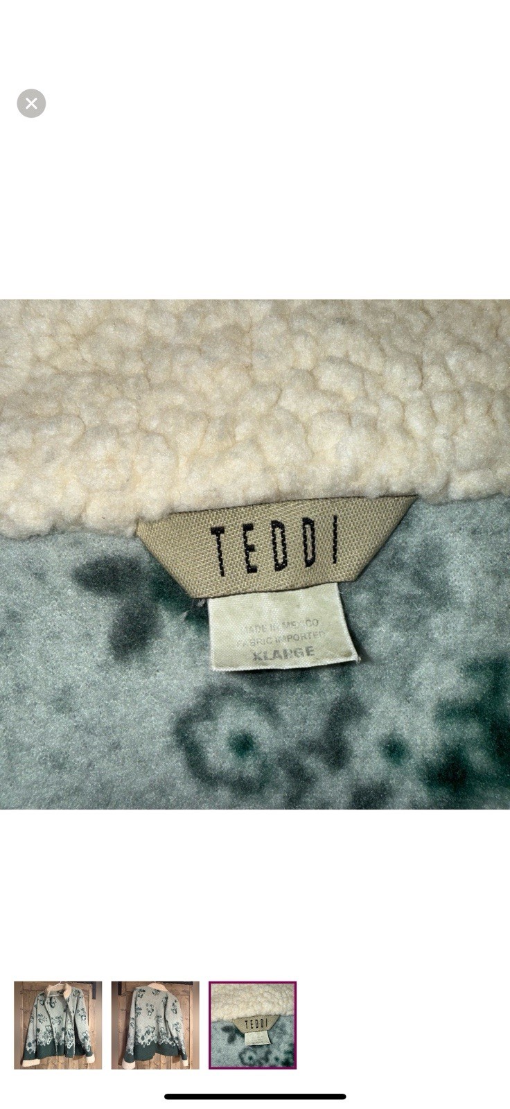 Vintage 90’s Teddi Green Floral Sherpa Jacket Women’s XL Floral