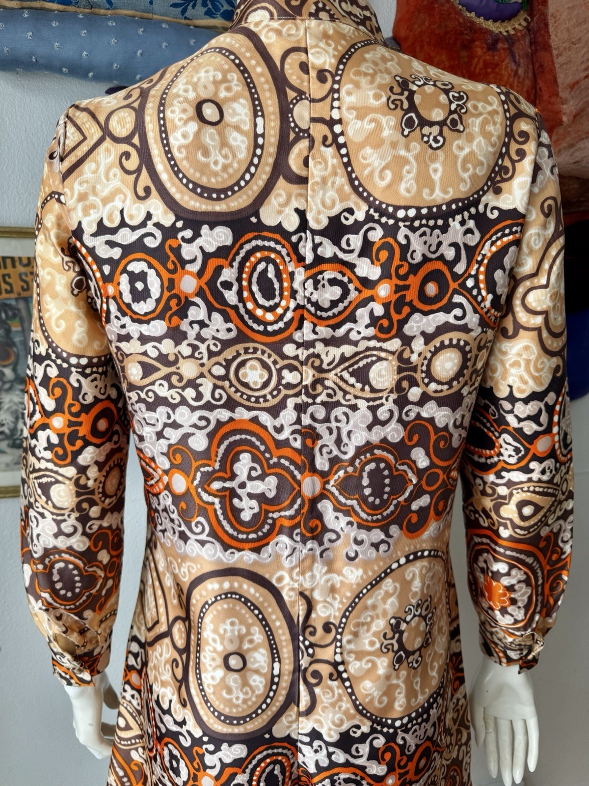 1960s SATIN ROMPER Vintage Jumpsuit ‘Aladdin’ One Piece Shorts Suit Psychedelic
