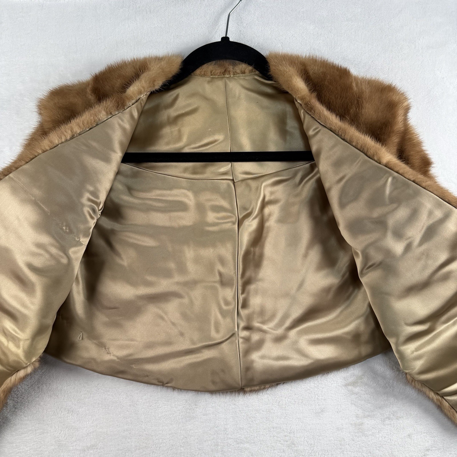 Vintage 1950s Real Fur Stole Cape Brown Mink Fur Shawl Wrap Old Hollywood Glam