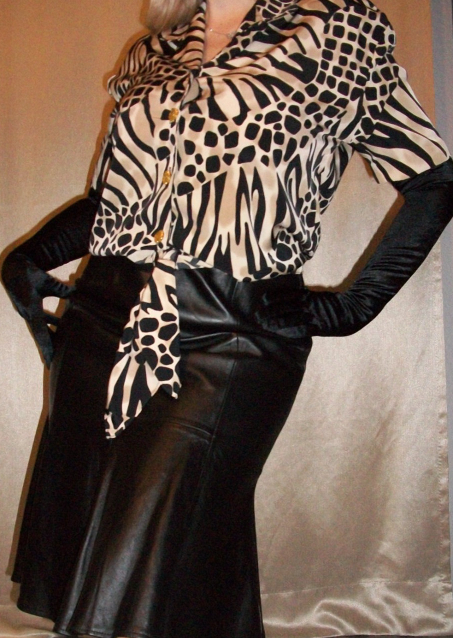 Vtg Animal Print REGAL Satin Shirt Top Zip Up Cape Jacket S M