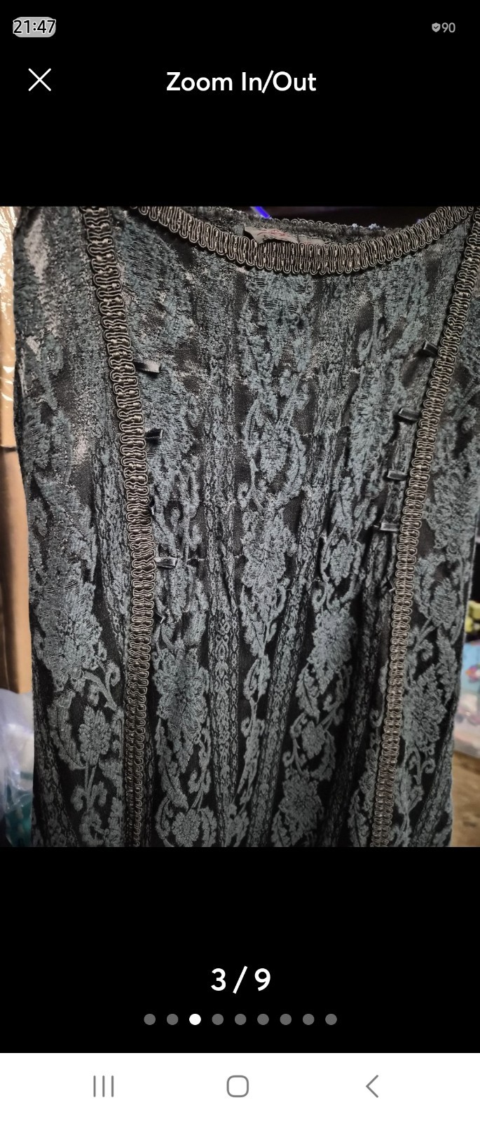 Vintage Full Length Strapless Gothic Brocade Gown