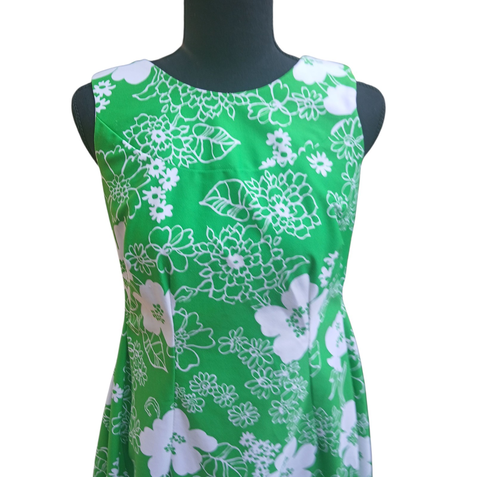 Original Vtg Mod 60s Pomare Tahiti Hawaiian Maxi Dress Empire Waist 70s Resort
