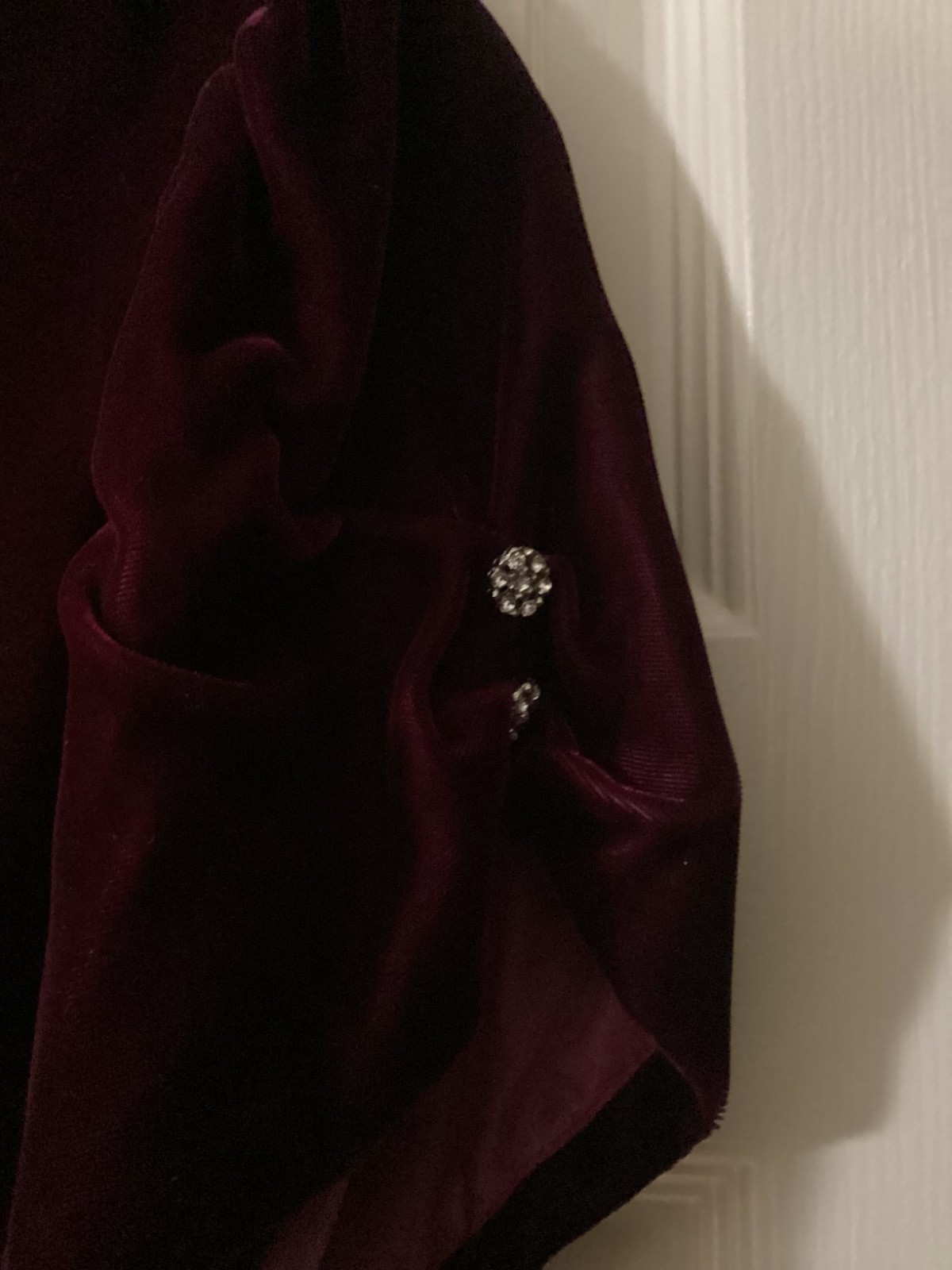 Vintage 90s Burgundy Velvet Puff Sleeve Cocktail Dress