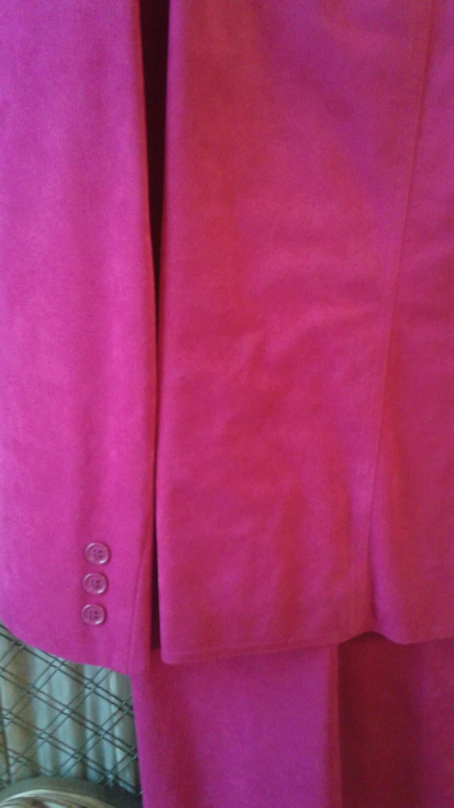 Count Romi Ultra Suede Pink Skirt Suit SZ 16