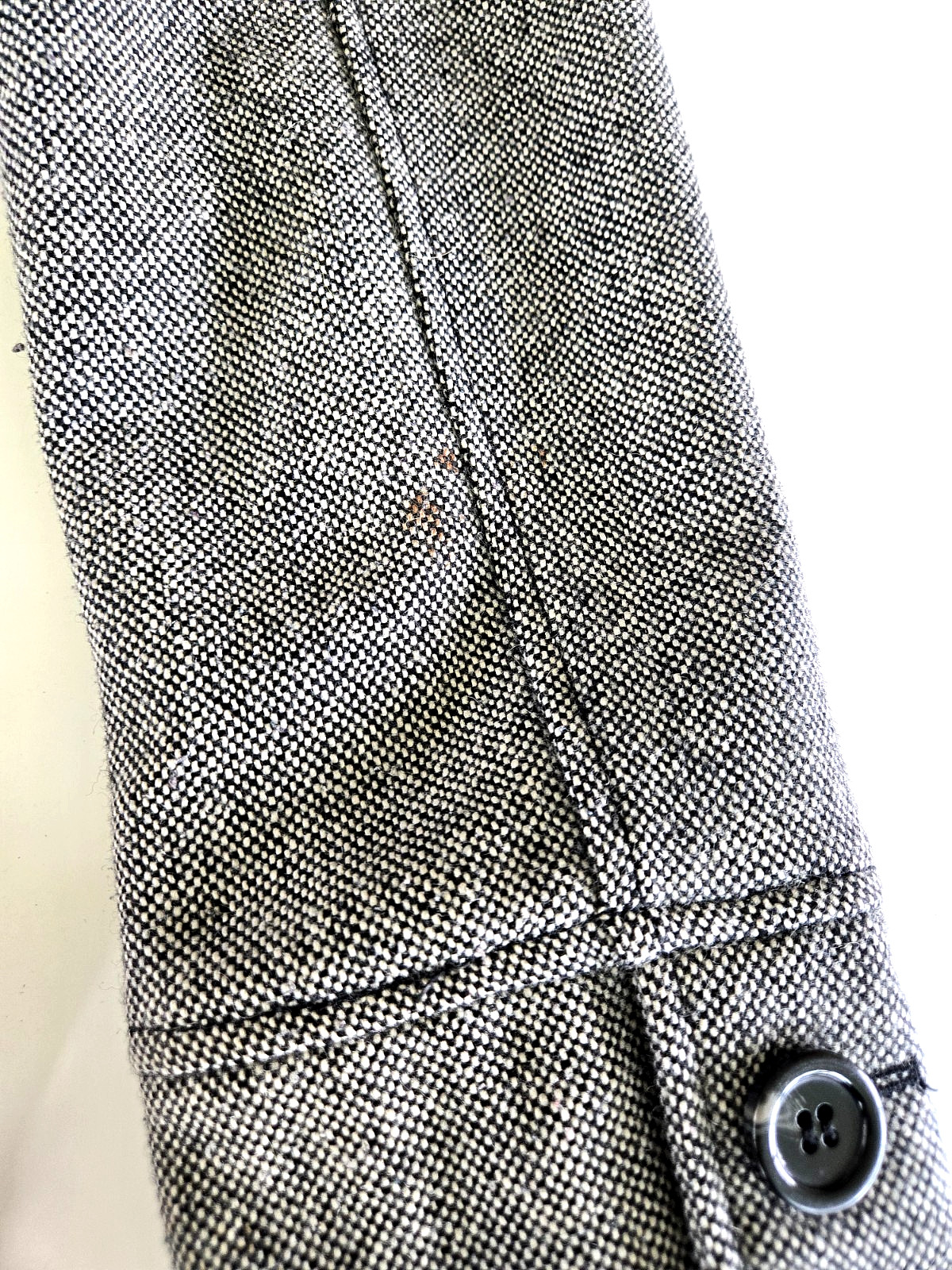 Vintage GUESS Wool Blend Pea Coat Black & White Tweed Women’s Size Small