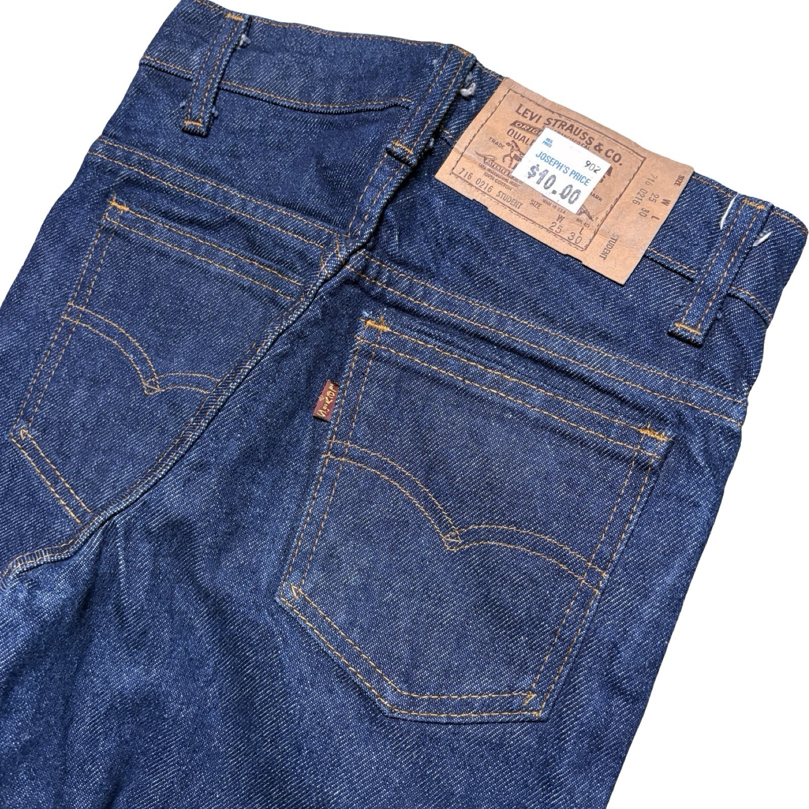 Vintage 80s Levi’s 716 0216 Student Straight Jeans 25X30 NOS NWOT