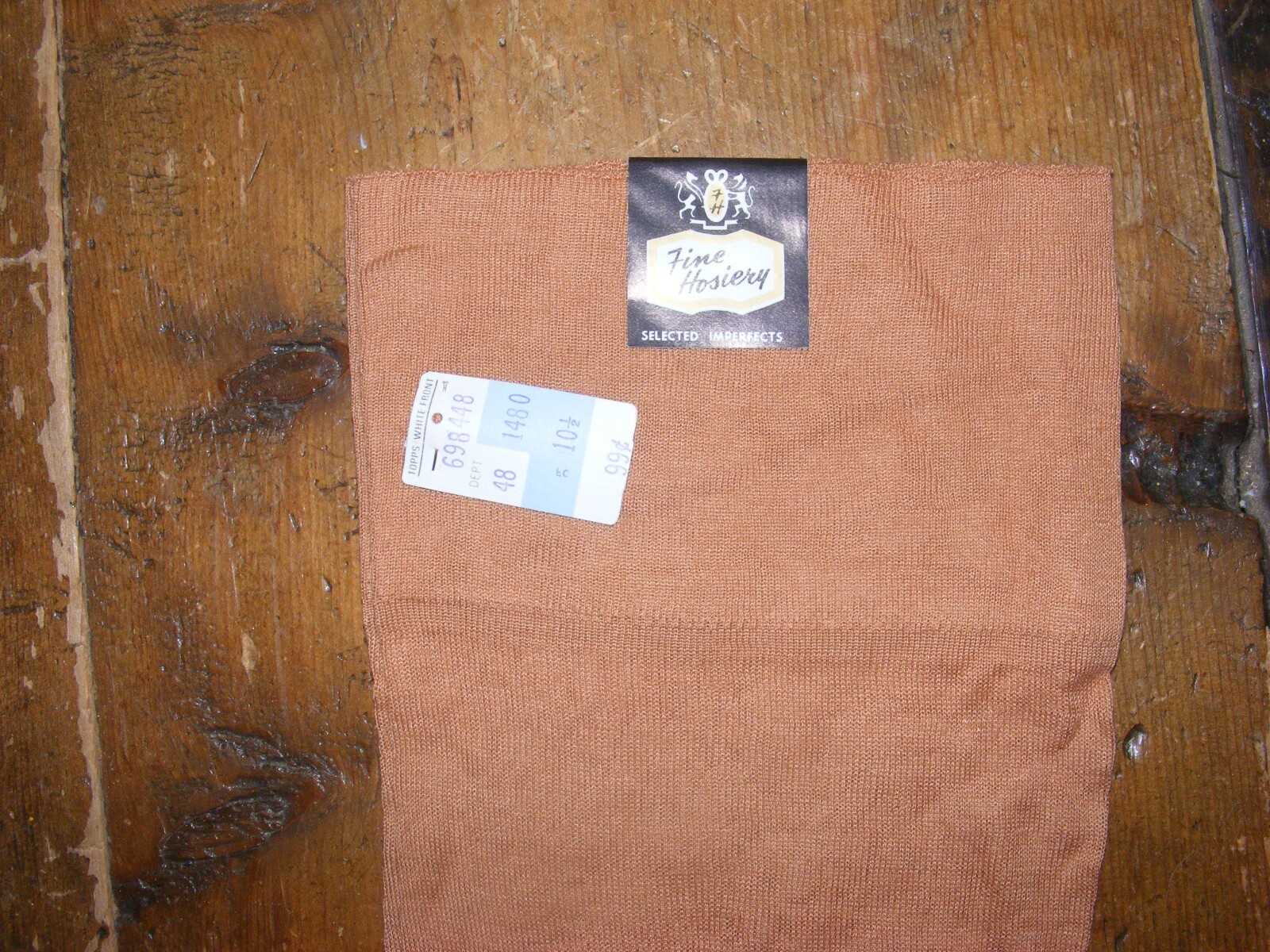 50s STOCKINGS HOSIERY 100% MERCERIZED COTTON REINFORCED HEEL TOE DEADSTOCK W/TAG