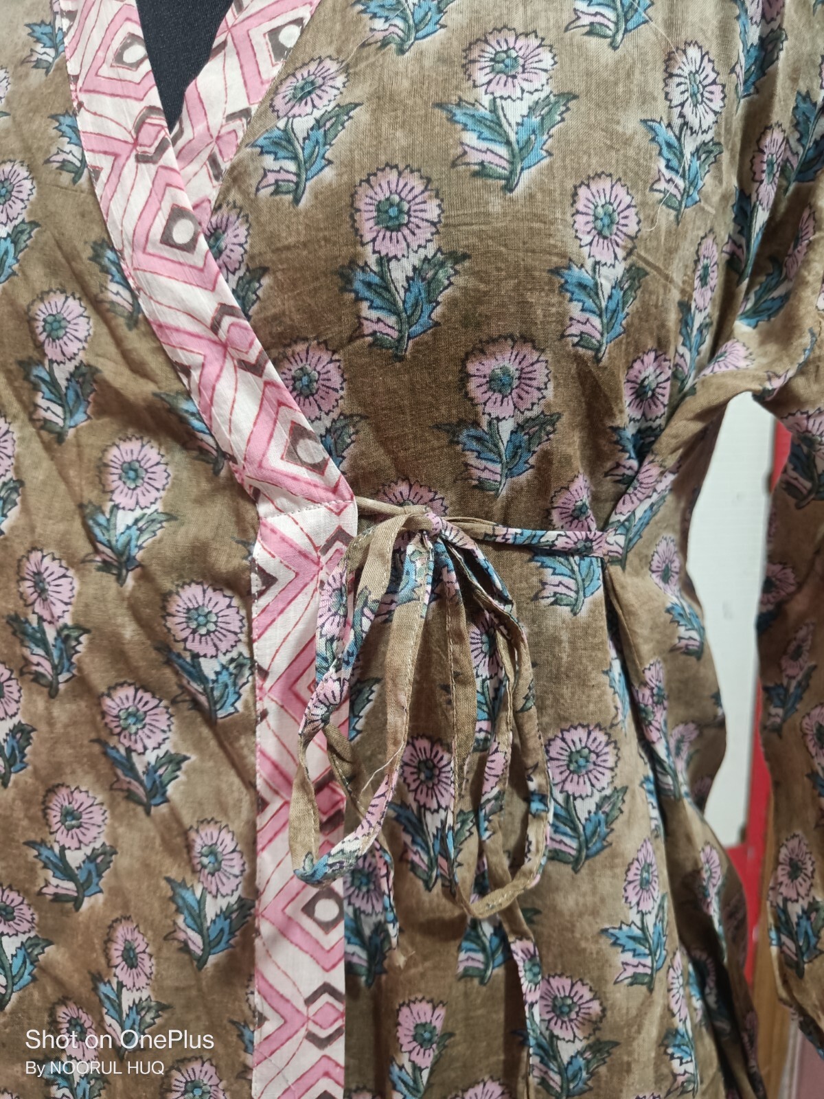 New woman Block Print Kimono Dress, AAA Quality Fabric woman New Pertain Dress,