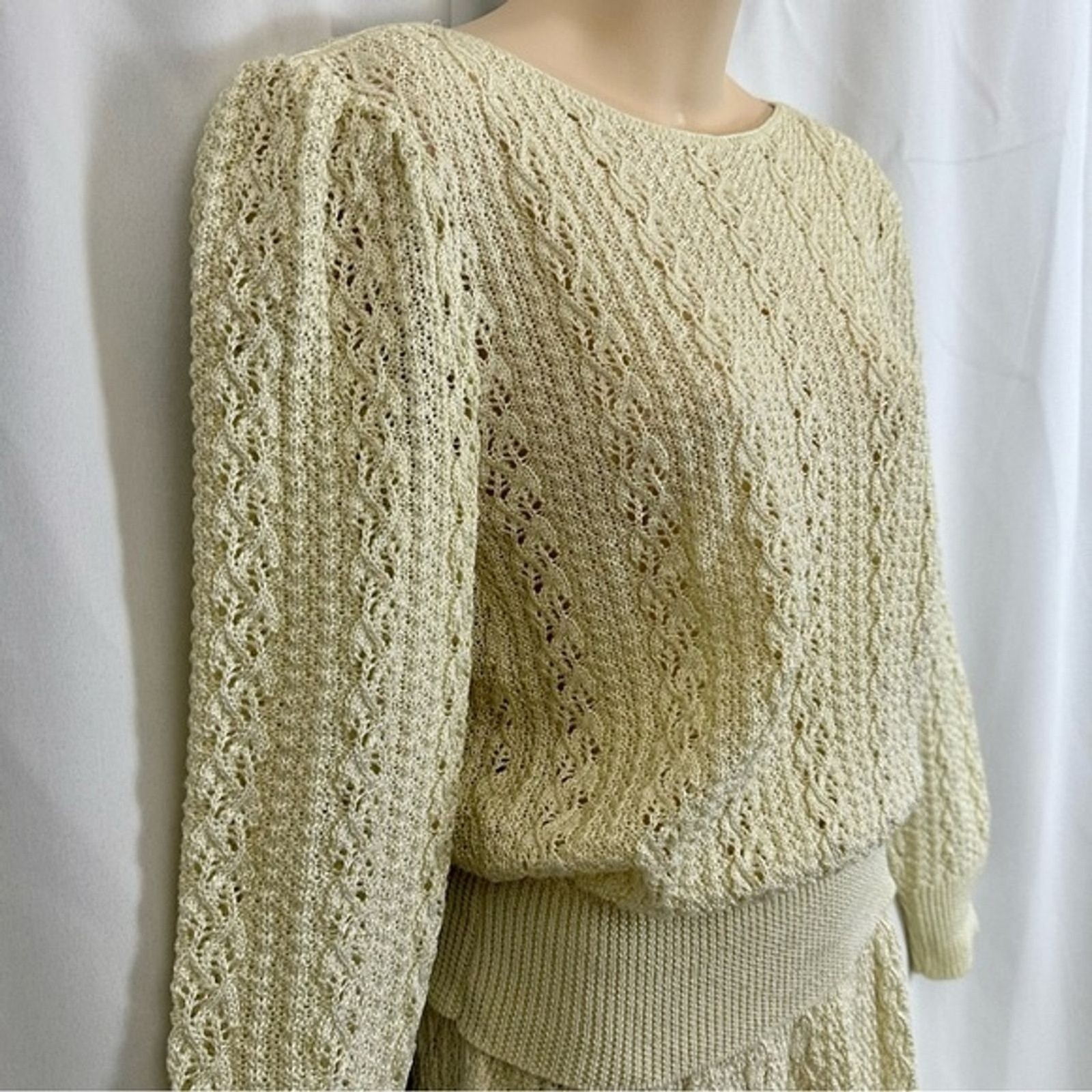 Vintage Vivanti Cottagecore Crochet Sweater Set 70’s Grandmacore