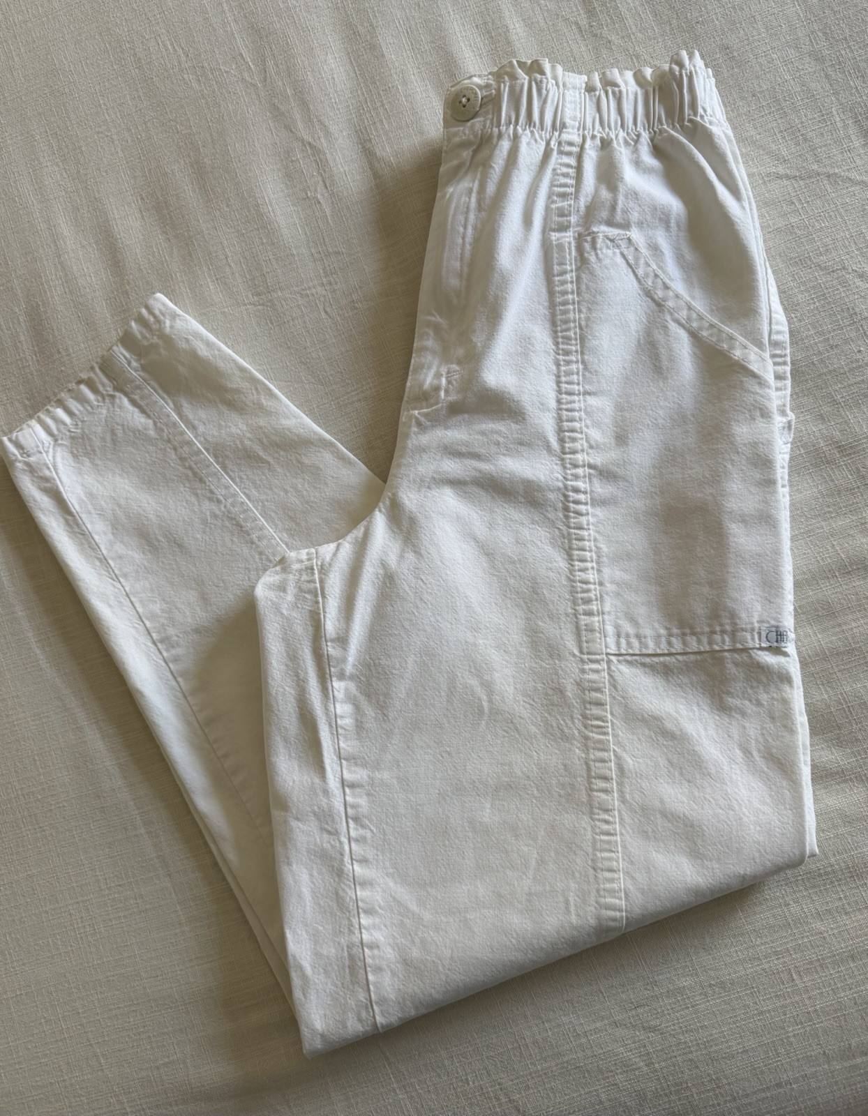 VTG 80’s CHEROKEE USA White Women’s Pants W/ Elastic Waist Sz 8 Outdoors Cotton