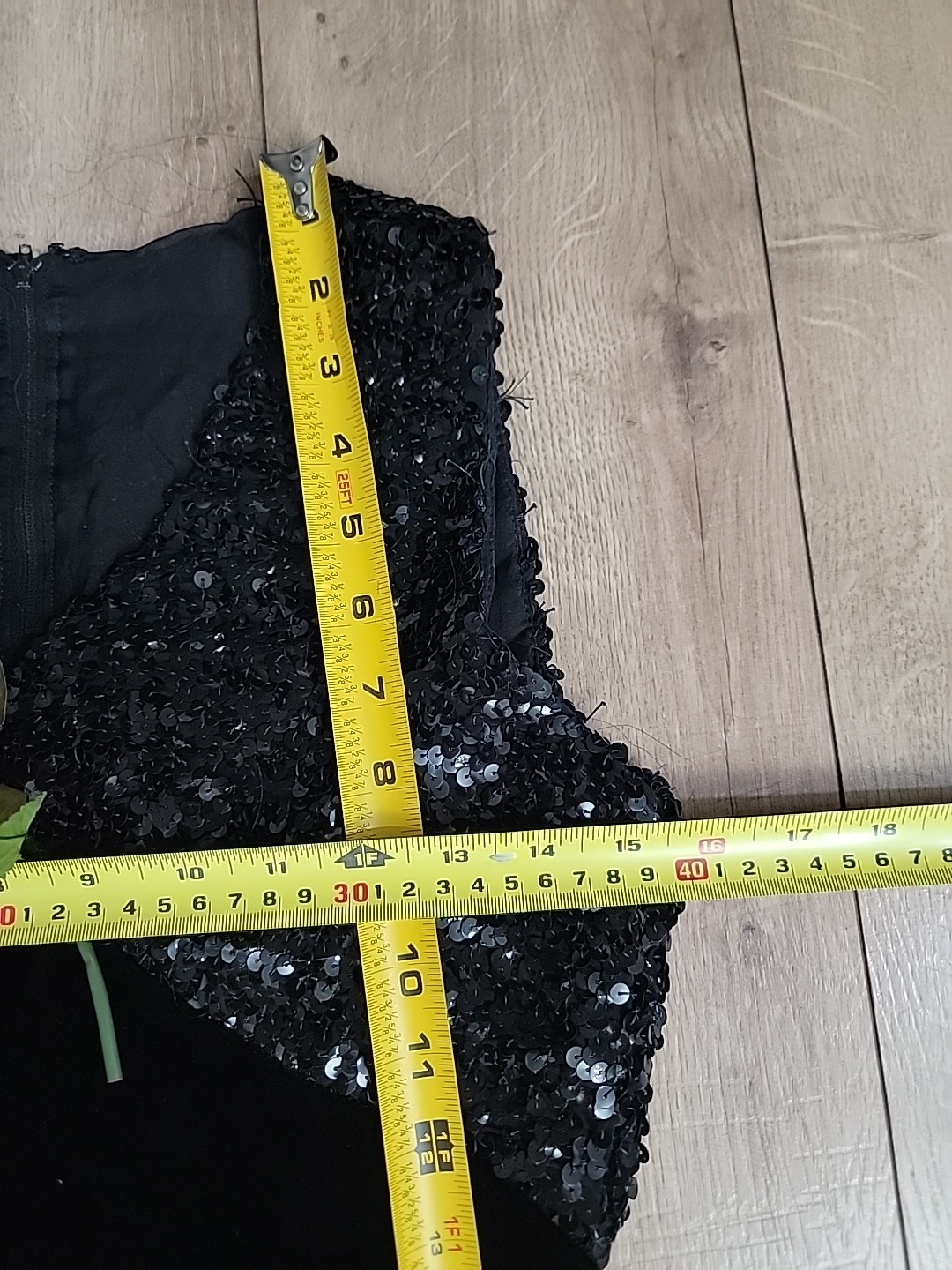 VTG 60s The Kollection Ltd Black Velvet Evening Gown – Sequin Bodice,Mod GoGo