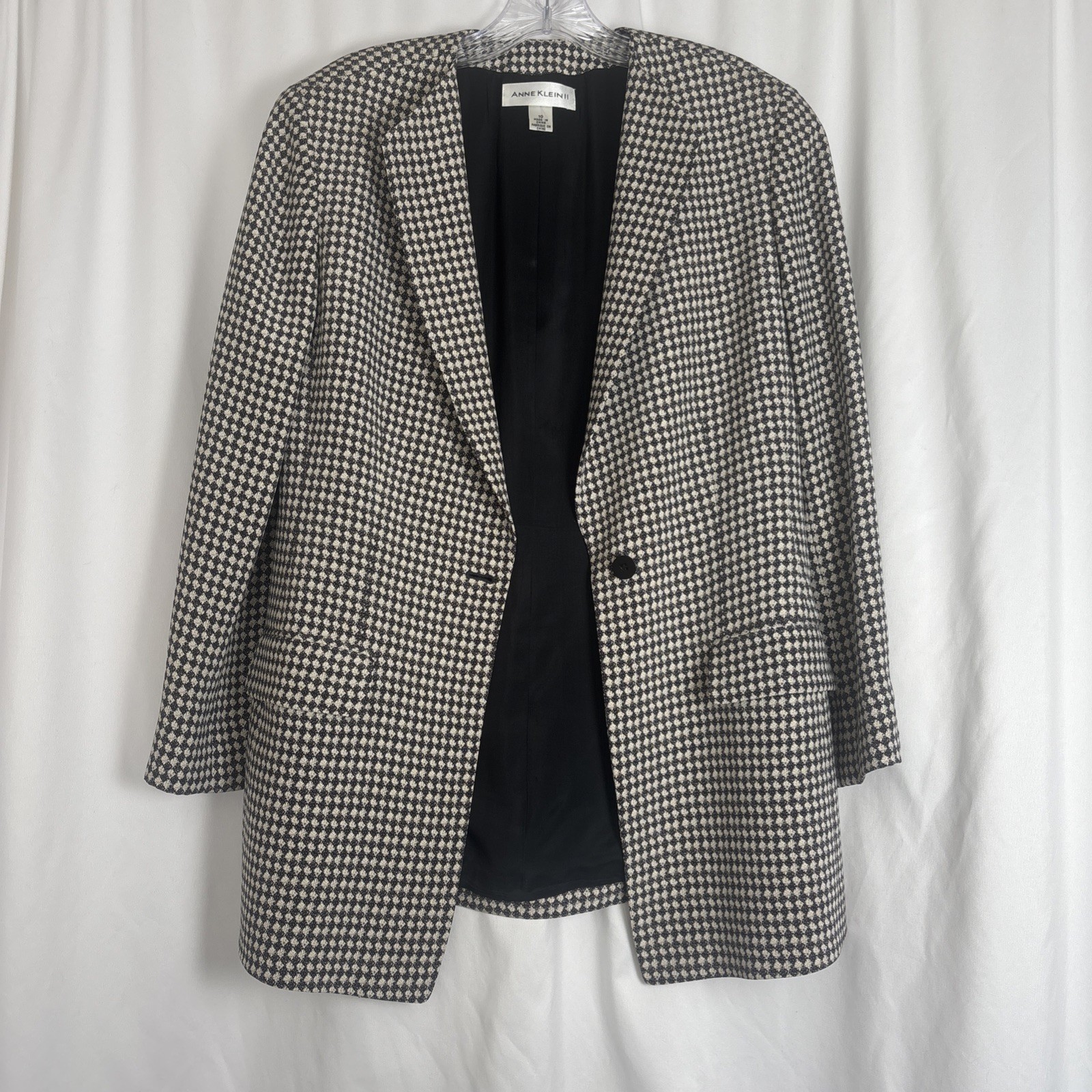Vintage Women’s Size 10 100% Silk Blazer Geometric Squares Print Career Siren