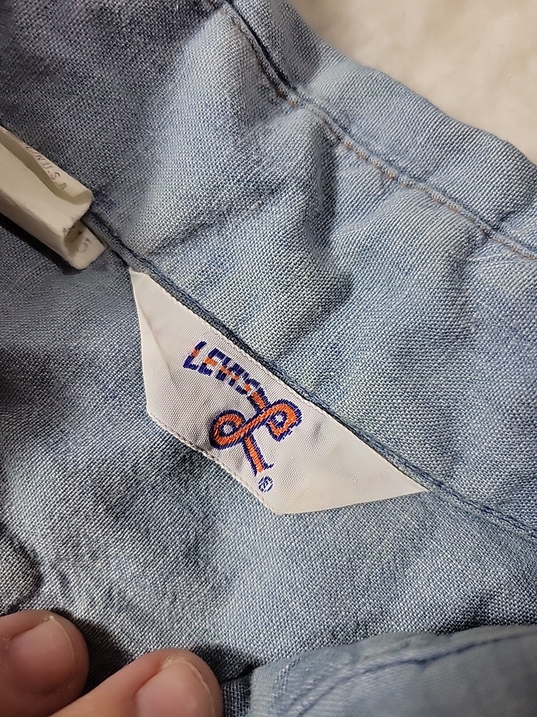 Vintage Levis Chambray Orange Tab USA Tag Blue Women 13/14