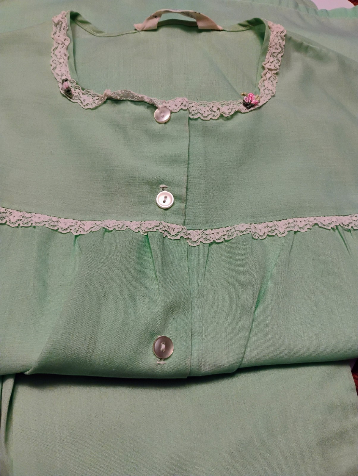VTG 60’s „Katz” Mint Green Long PJ Set