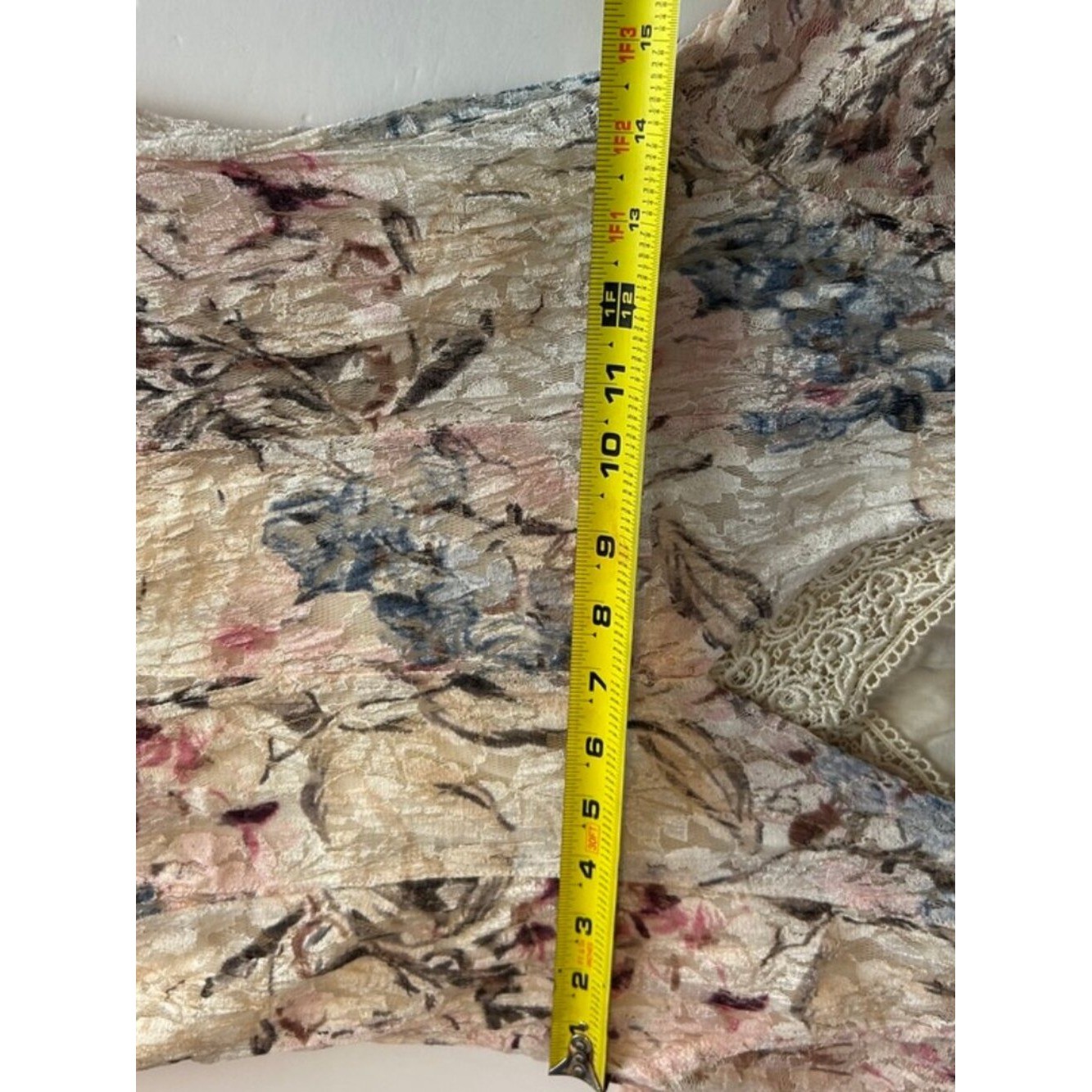 Starina Floral Crinkle Maxi Dress Medium Cottagecore Boho Romantic Lace Prairie