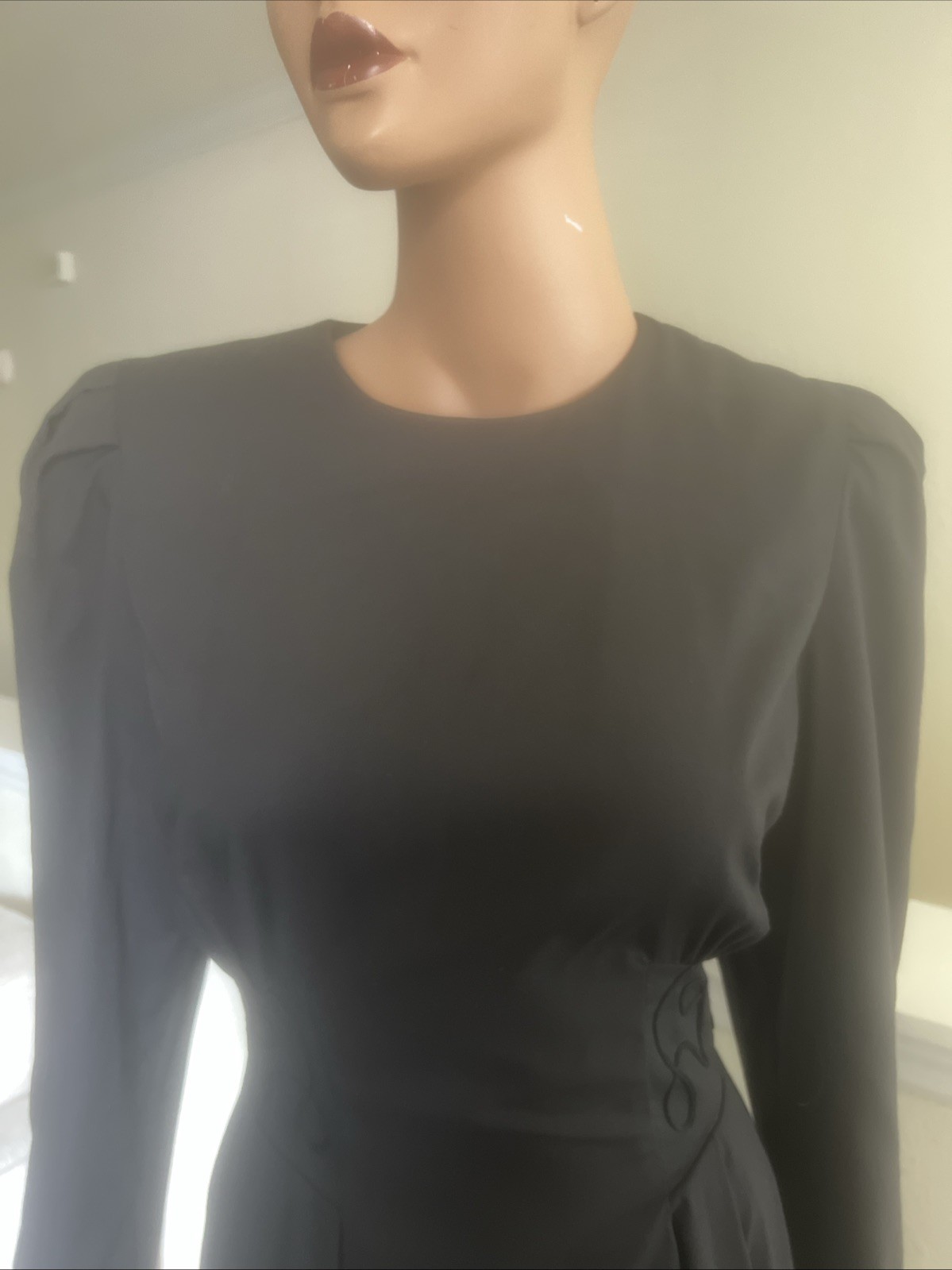 Vintage Go Vicki! 80s Black Gothic Romantic Dress Victorian Revival Witchy 9/10