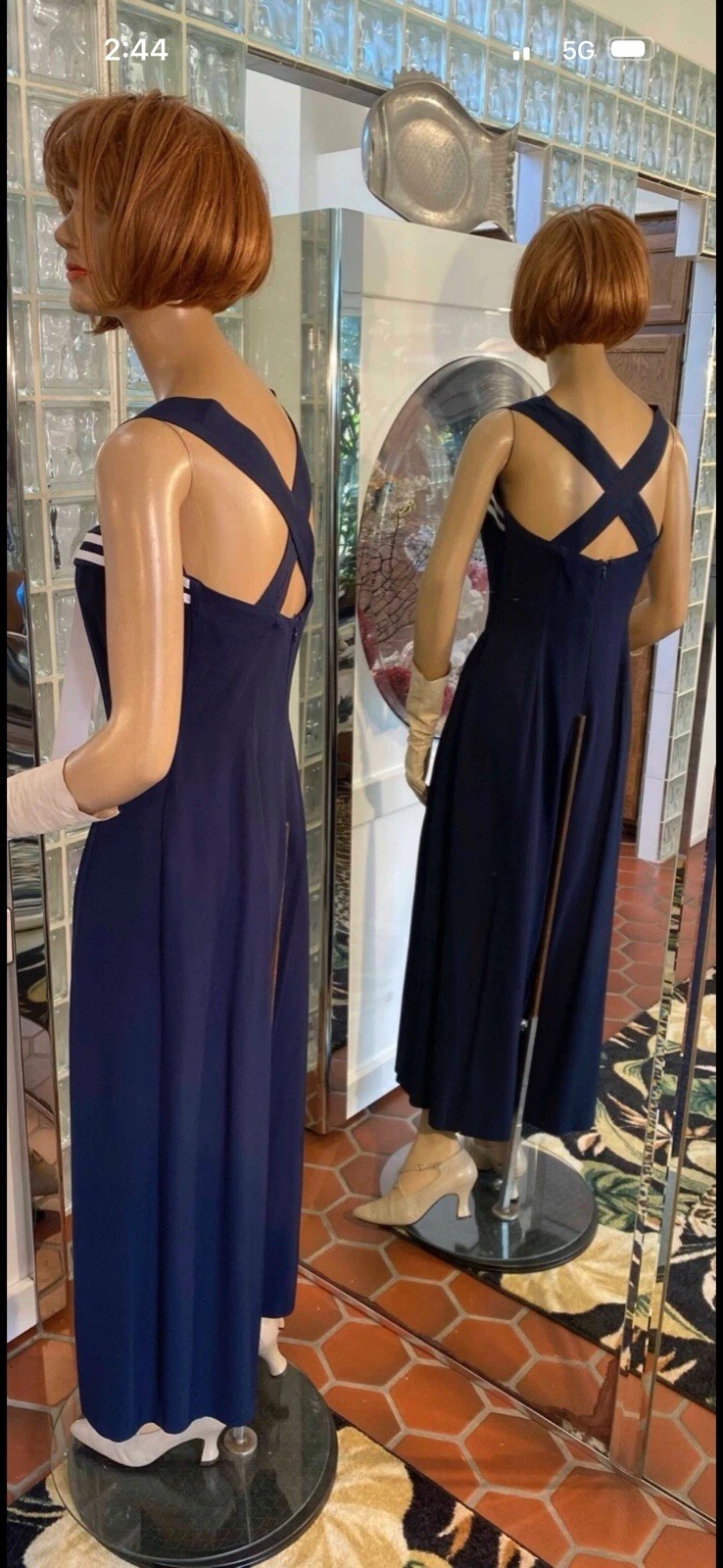 Vintage 40’s Patriotic Joseph Ribkoff Pin up Sailor Jumpsuit Romper Size 8