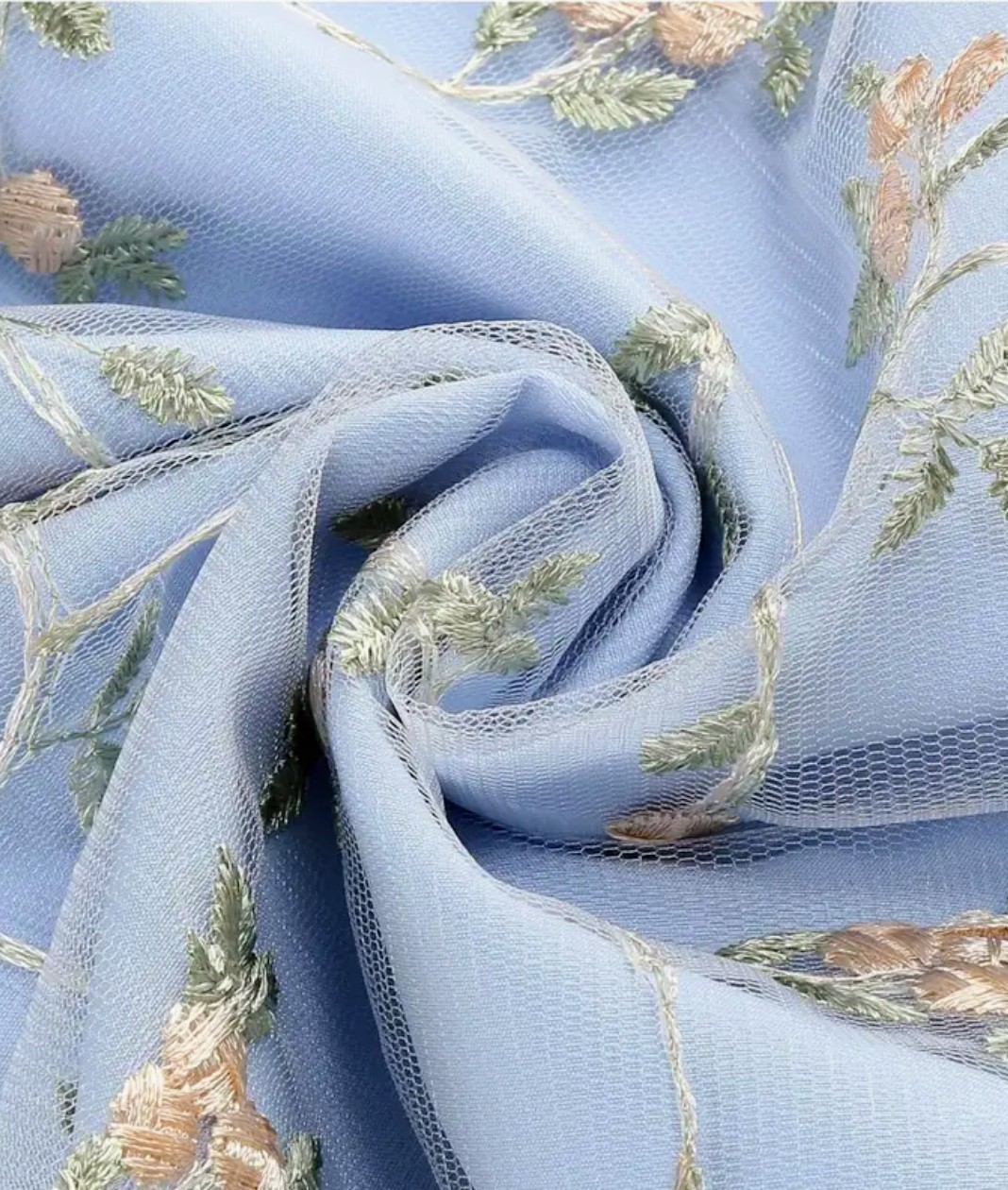 Vintage Light Blue Floral Designs Fairy Dress