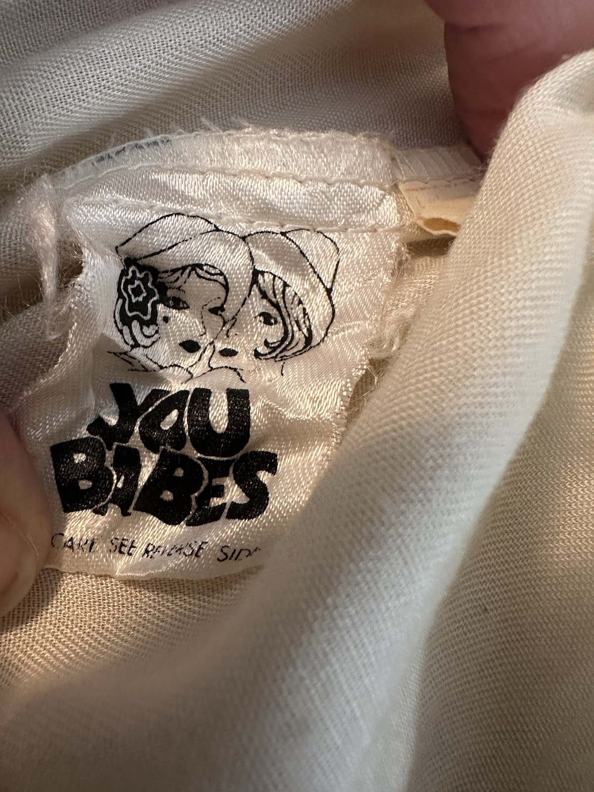 You Babes Vintage Cotton Ivory Prairie Full Skirt Cottagecore XS