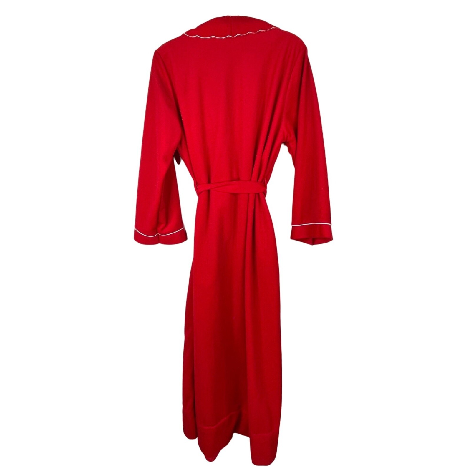 Vintage Sweet Life Tie Waist Robe Polyester Red Sleepwear Size Large Feminine