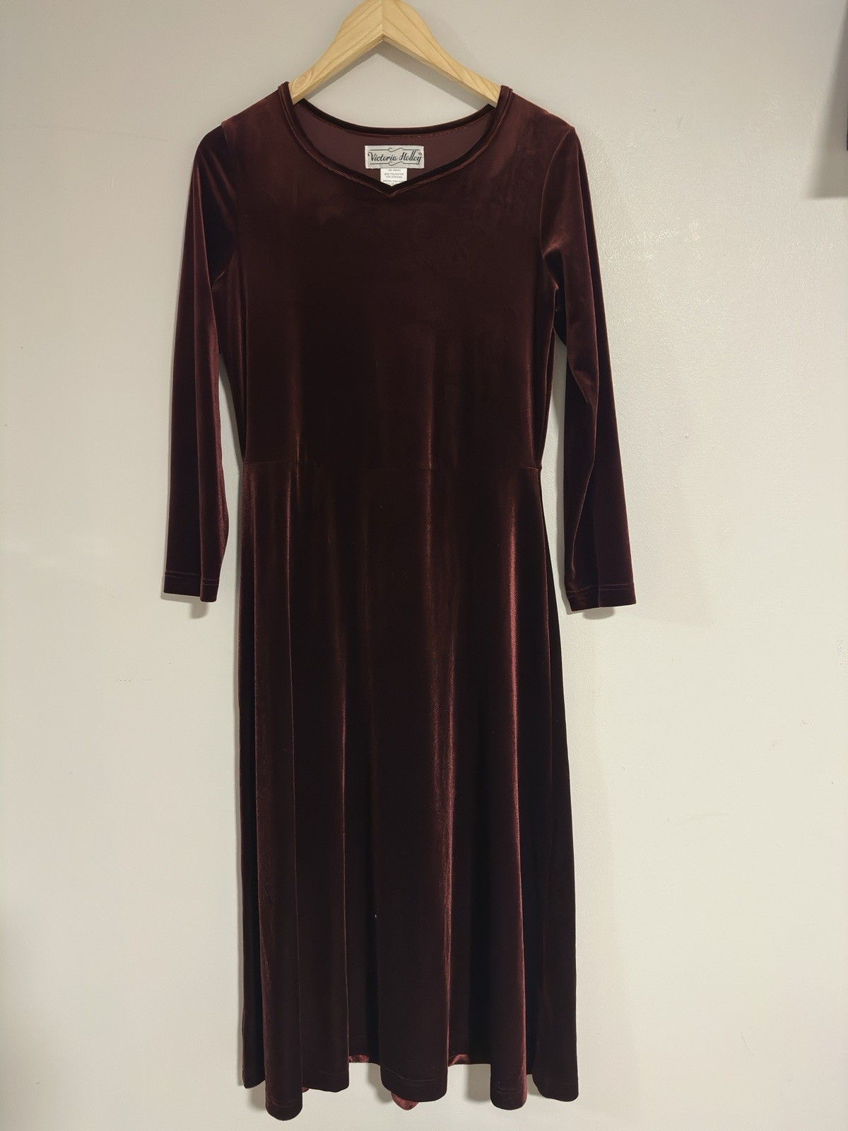 Vintage 90s Victoria Holley Burgundy Velvet Maxi dress PS GRUNGE goth Vampire