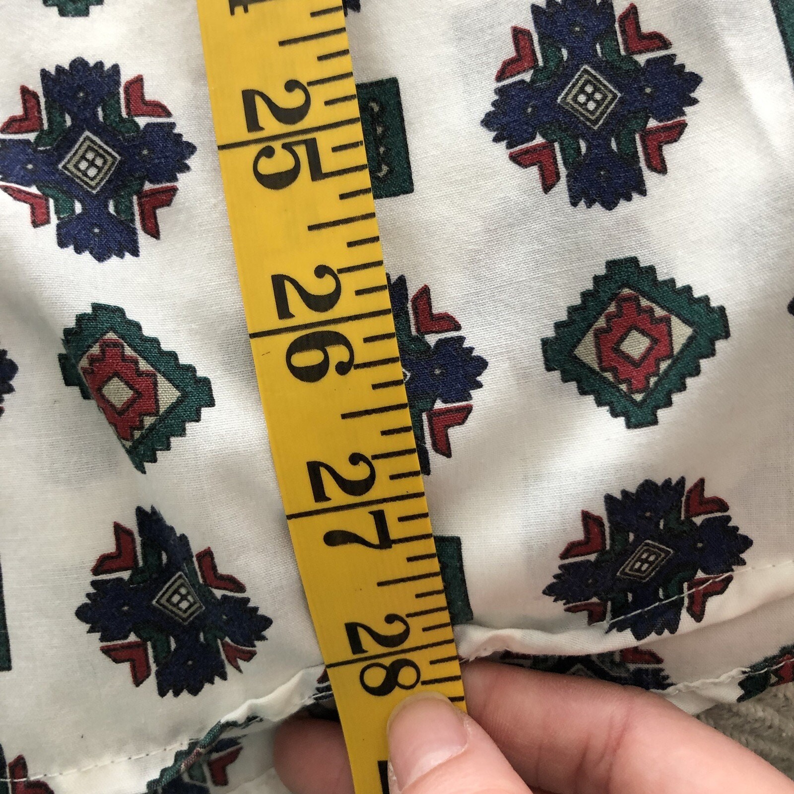 Southwestern Print Shirt Button Down Poly-Cotton Blend Pennylane Med Vintage