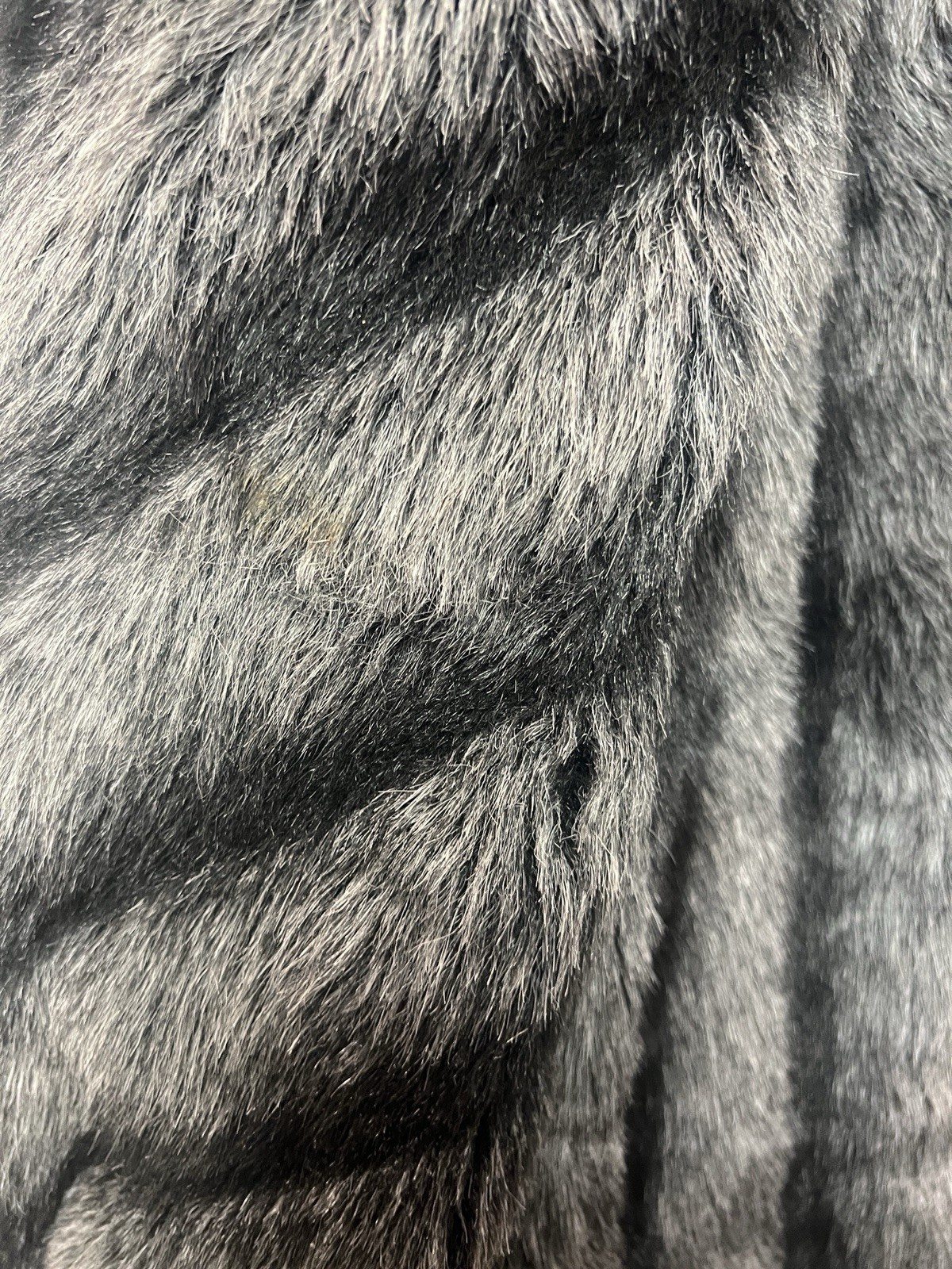 Faux Raccoon Fur Coat Vintage Gray Black Striped Shaggy Winter Jacket – Size?