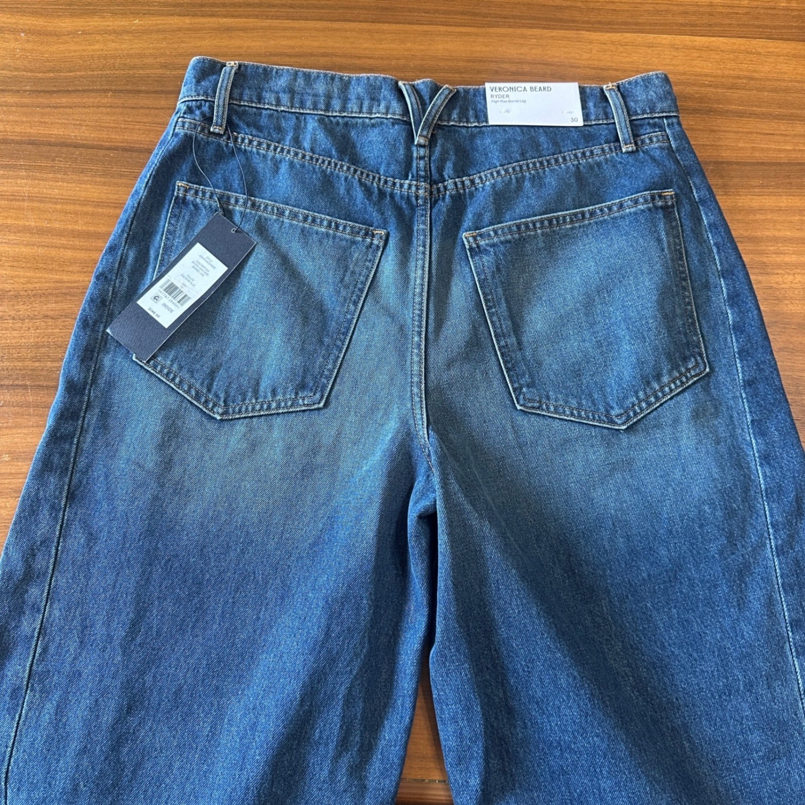 Veronica Beard Ryder Barrel Jeans Size 30 Balloon Equinox Blue Medium Wash NWT