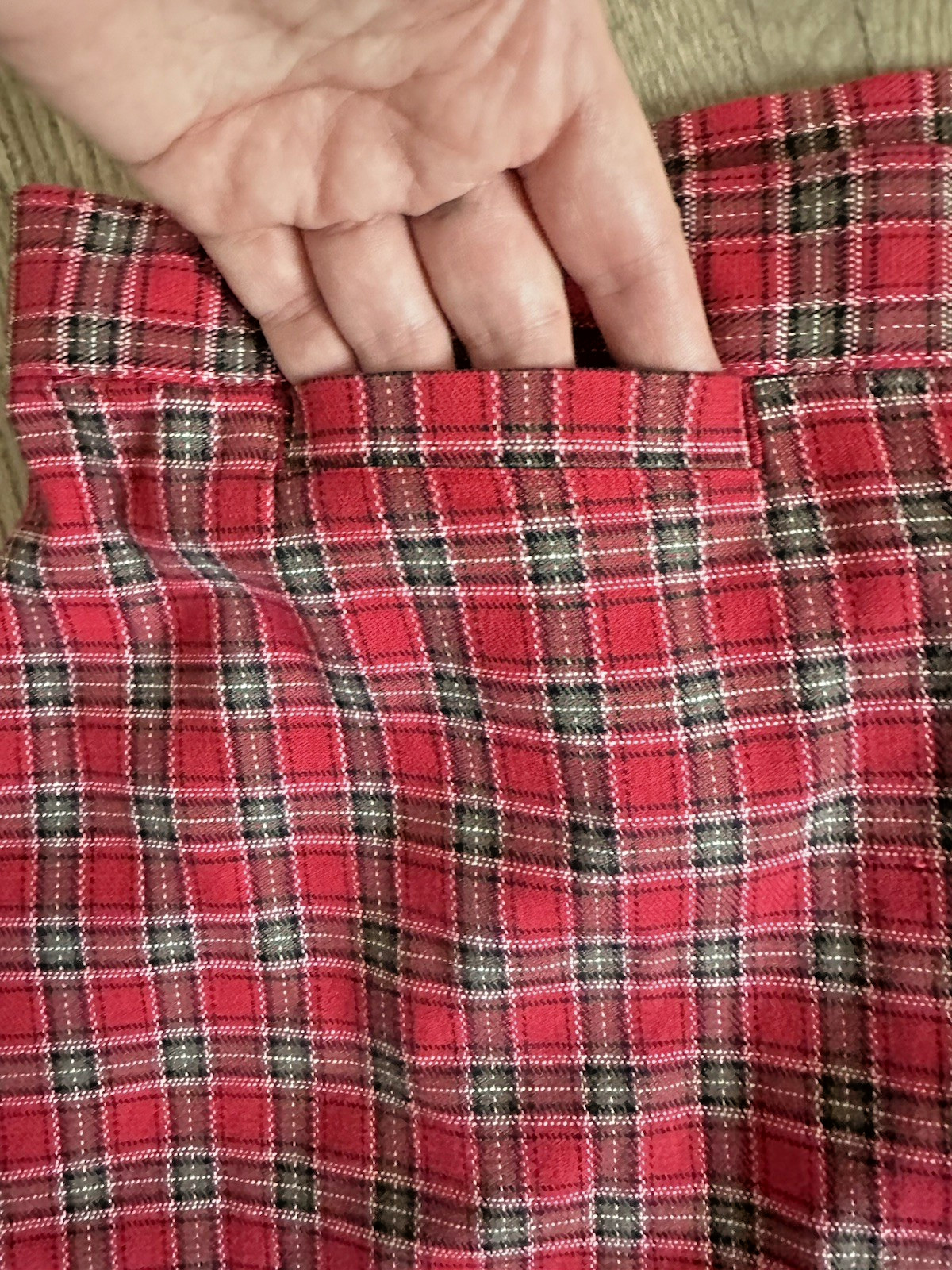 Vintage 90s Susan Bristol Sz 16 Red Plaid Cotton Classic Preppy Tartan Pants